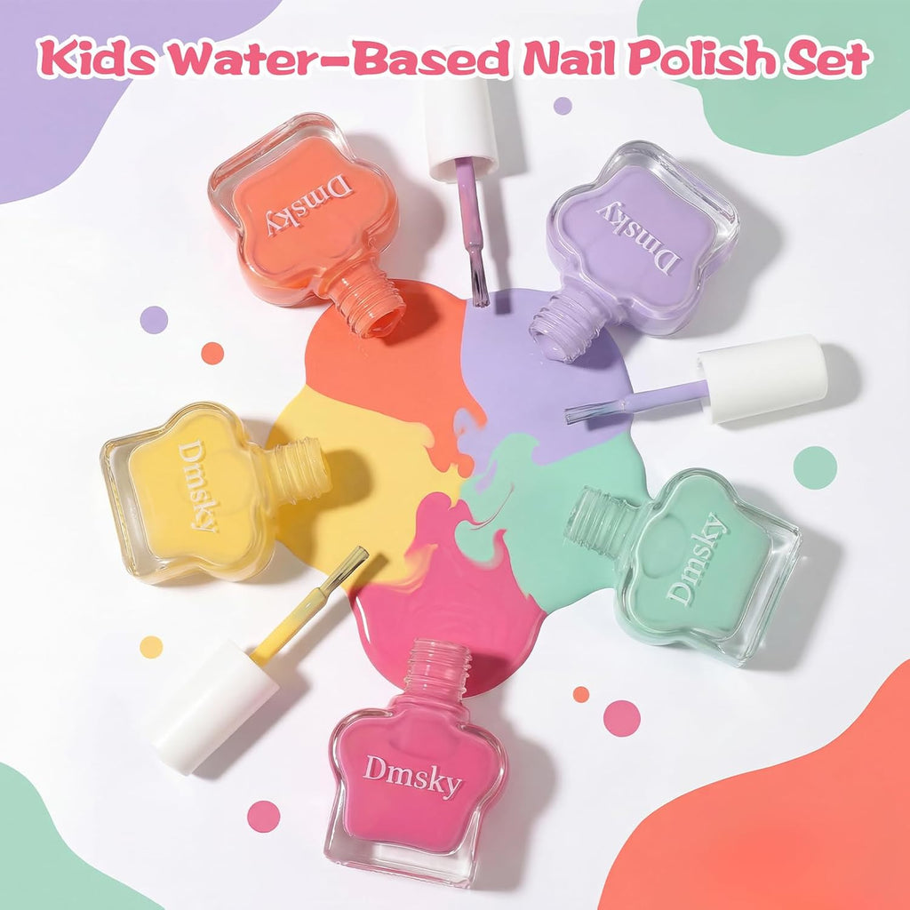 Dmsky Kids Nail Polish Set.18 Colors Peelable Water-Based Quick Dry Nail Polish for Kids.Non Toxic Nail Polish Kit for Girls Ages 3+ Diy Nail Art.Great Gift for Birthday.Makeovers and School Rewards : Beauty & Personal Care