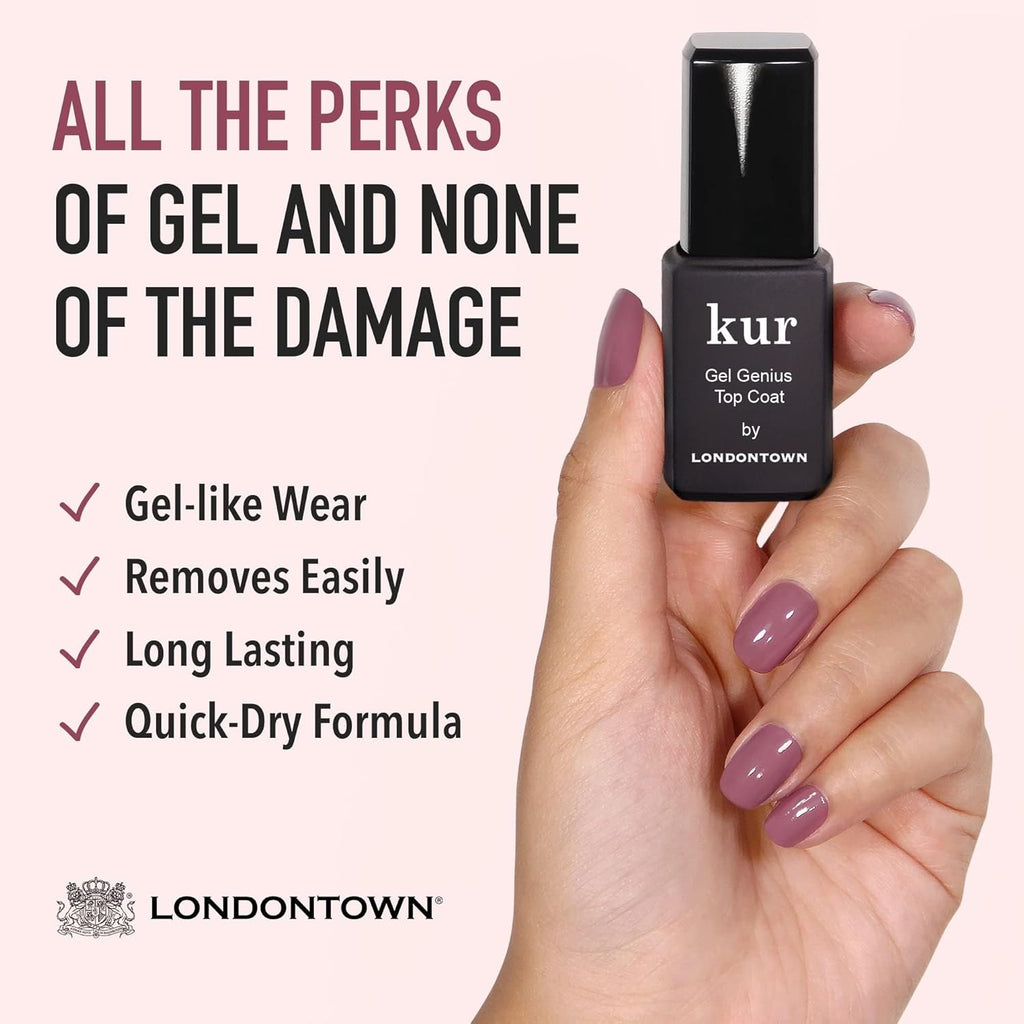 LONDONTOWN kur Pink Nail Conceal & Go Duo Set | Includes Pink Nail Illuminating Concealer and Gel Genius Top Coat. 2 Piece Set : Beauty & Personal Care