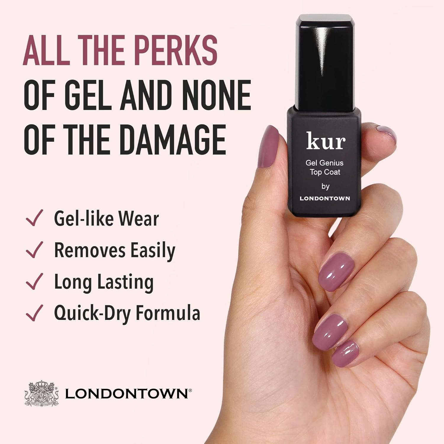 LONDONTOWN kur Pink Nail Conceal & Go Duo Set | Includes Pink Nail Illuminating Concealer and Gel Genius Top Coat. 2 Piece Set : Beauty & Personal Care