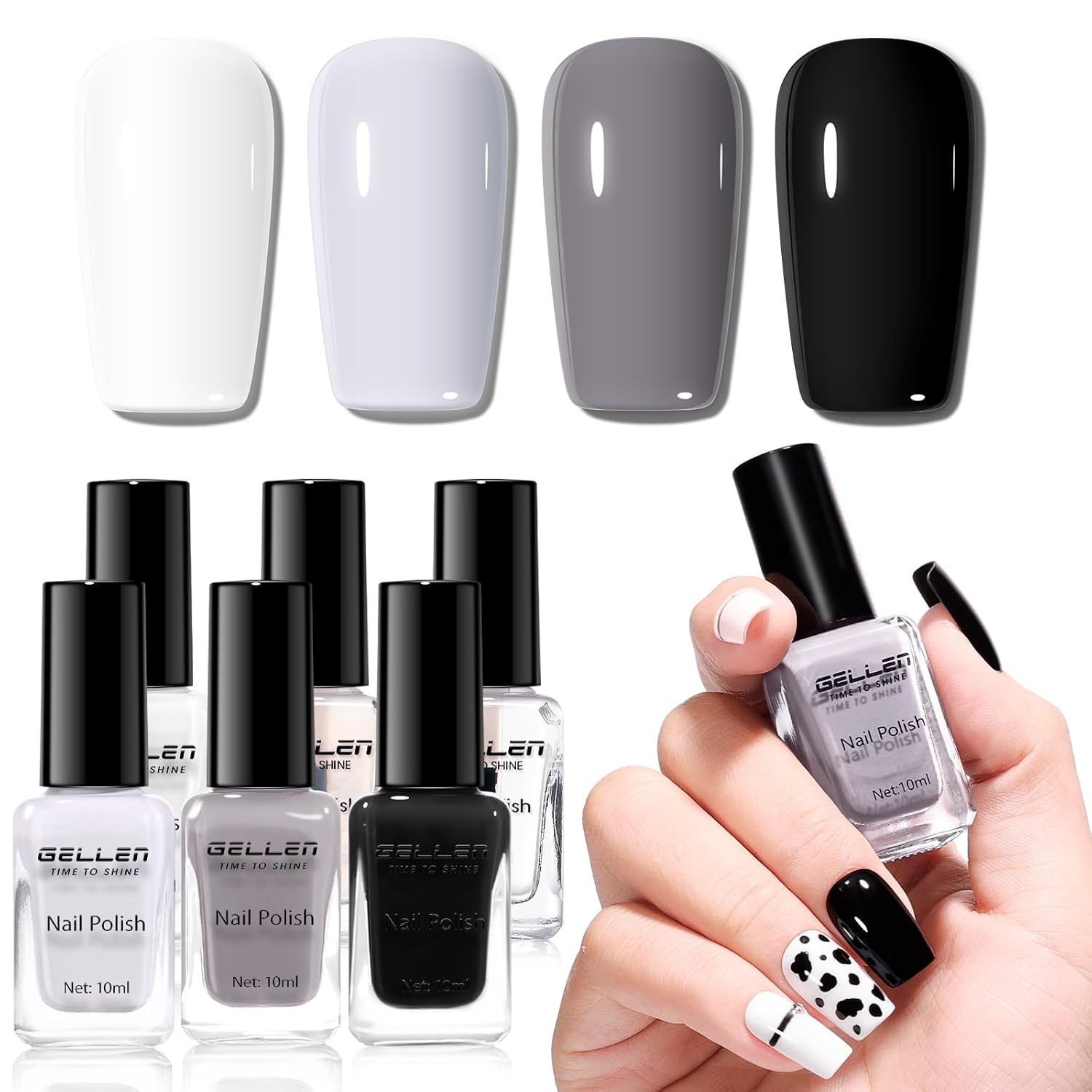 GELLEN Nail Polish Neutral Earth Tones. Nude Dusty Rose Fall Winter Air Dry Regular Nail Polish 6-color Set for Finger Toe Nails Home Salon All Seasons. Not UV Gel. Hema Free. Non Toxic. TPO Free : Beauty & Personal Care
