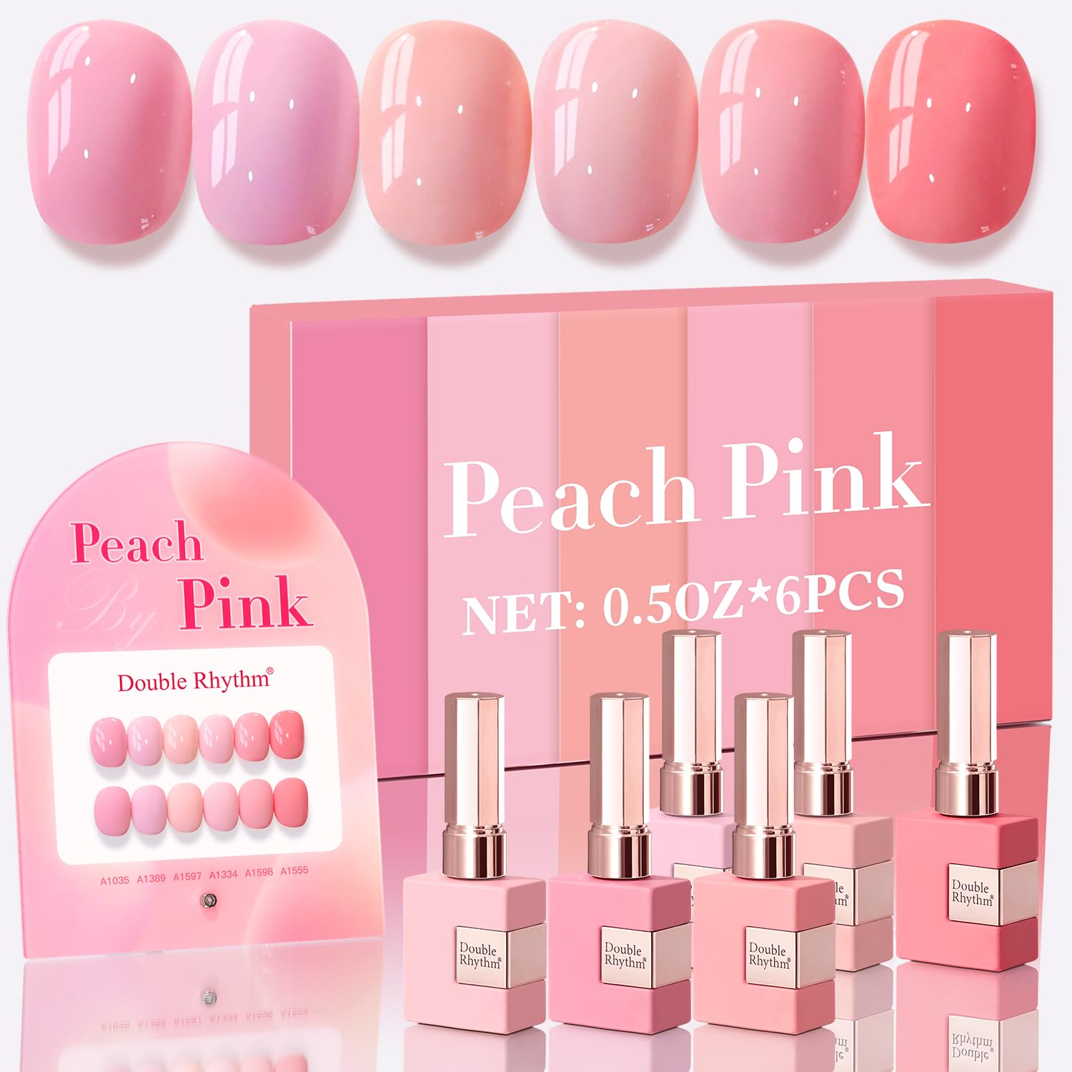 Double Rhythm 6 Pcs 15 ML Gel Polish Set Same Color Same Bottle Soak Off Gel Polish Kit Nail Art Manicure Salon DIY at Home for Women (Burgundy Red Nude Pink Purple Beige-T6-3) : Beauty & Personal Care
