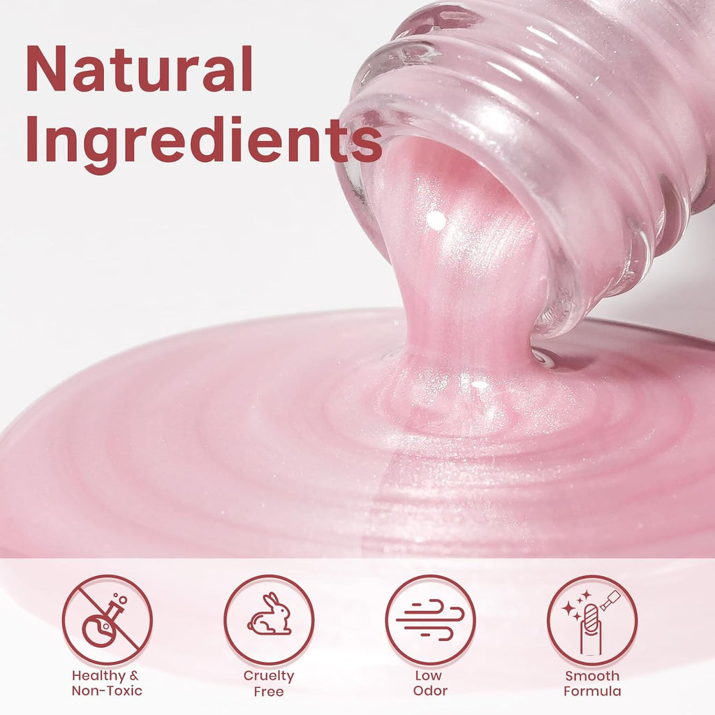 MIZHSE Pearlescent Pink Nail Polish. Quick Dry Pearl Nail Polish. Air Fast Drying 15ml Pale Pink Nail Lacquer Non Gel Oil-based Nail Art Manicure Home DIY : Beauty & Personal Care