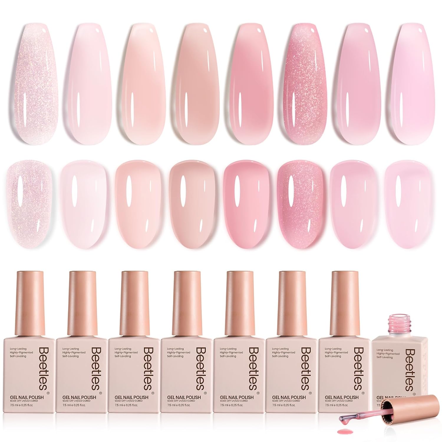 beetles Gel Polish Whispers of Love Jelly Gel Nail Polish Set - 6 Colors Milky White Nude Pink Neutral Sheer Translucent Soak Off UV Gel Nail Kit. Nail Concealer for Salon DIY Manicure Gift Women : Beauty & Personal Care
