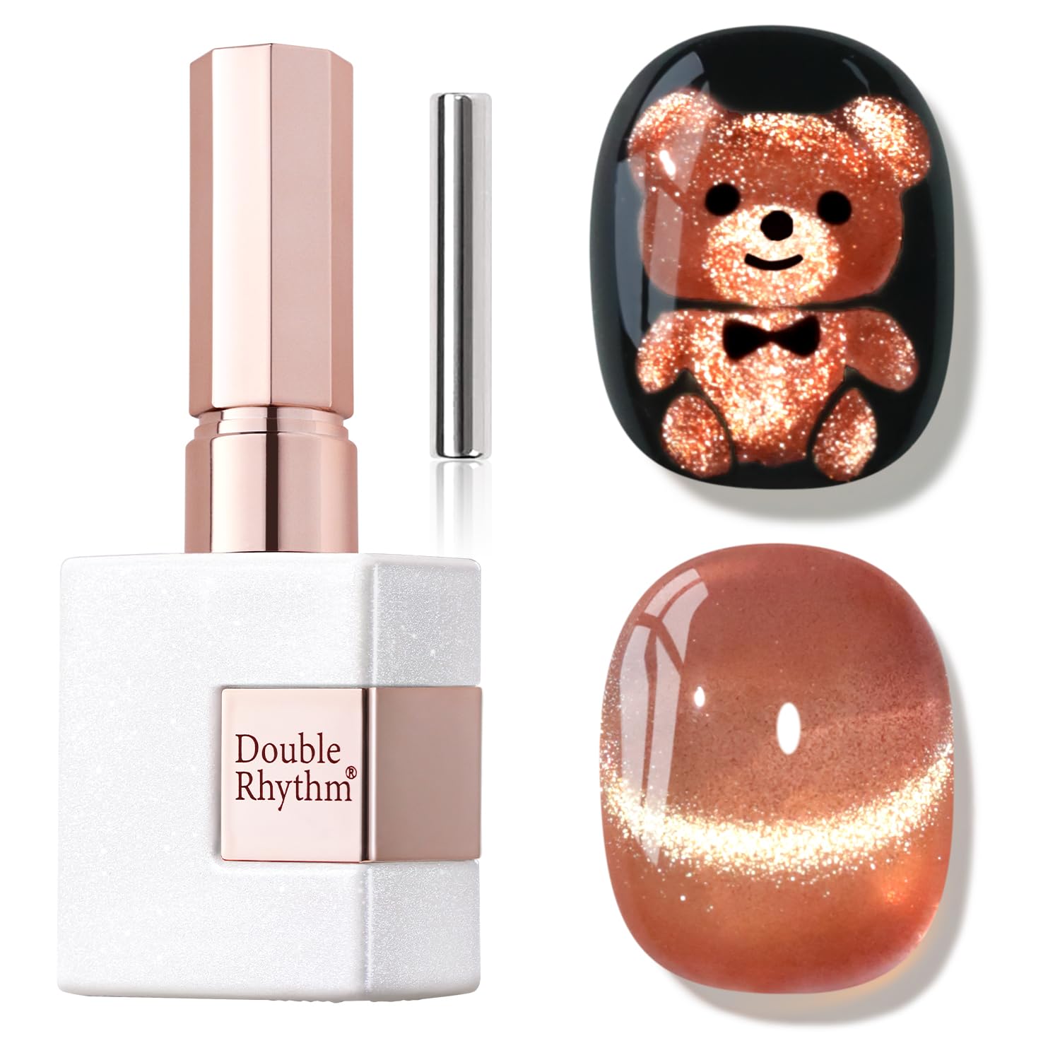 Double Rhythm 15ML Ice Glass Cat Eye Gel Polish with Magnet Holographic Glitter Shimmer Translucent Sheer Color Salon Soak Off Magnetic Nail at Home (Golden Violet-MC1129) : Beauty & Personal Care