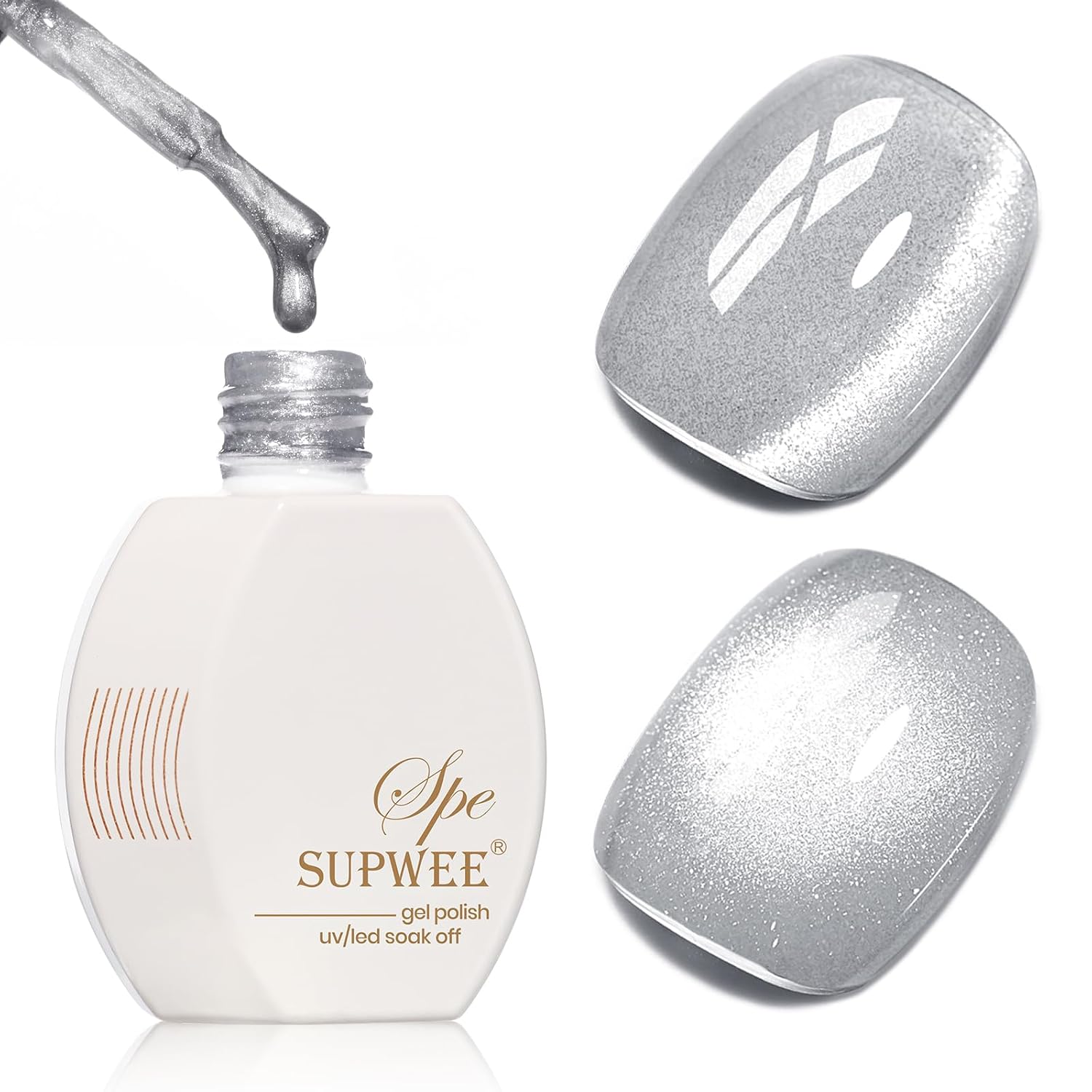 SUPWEE Cat Eye Nail Polish Non Gel with Magnet- Need to Use Black Base. Quick Dry Cateye Magnetic Nail Polish for Fingernail Air Drying Fast Lacquer Manicure Gift For Women Girls 16ml. 0.54fl oz : Beauty & Personal Care