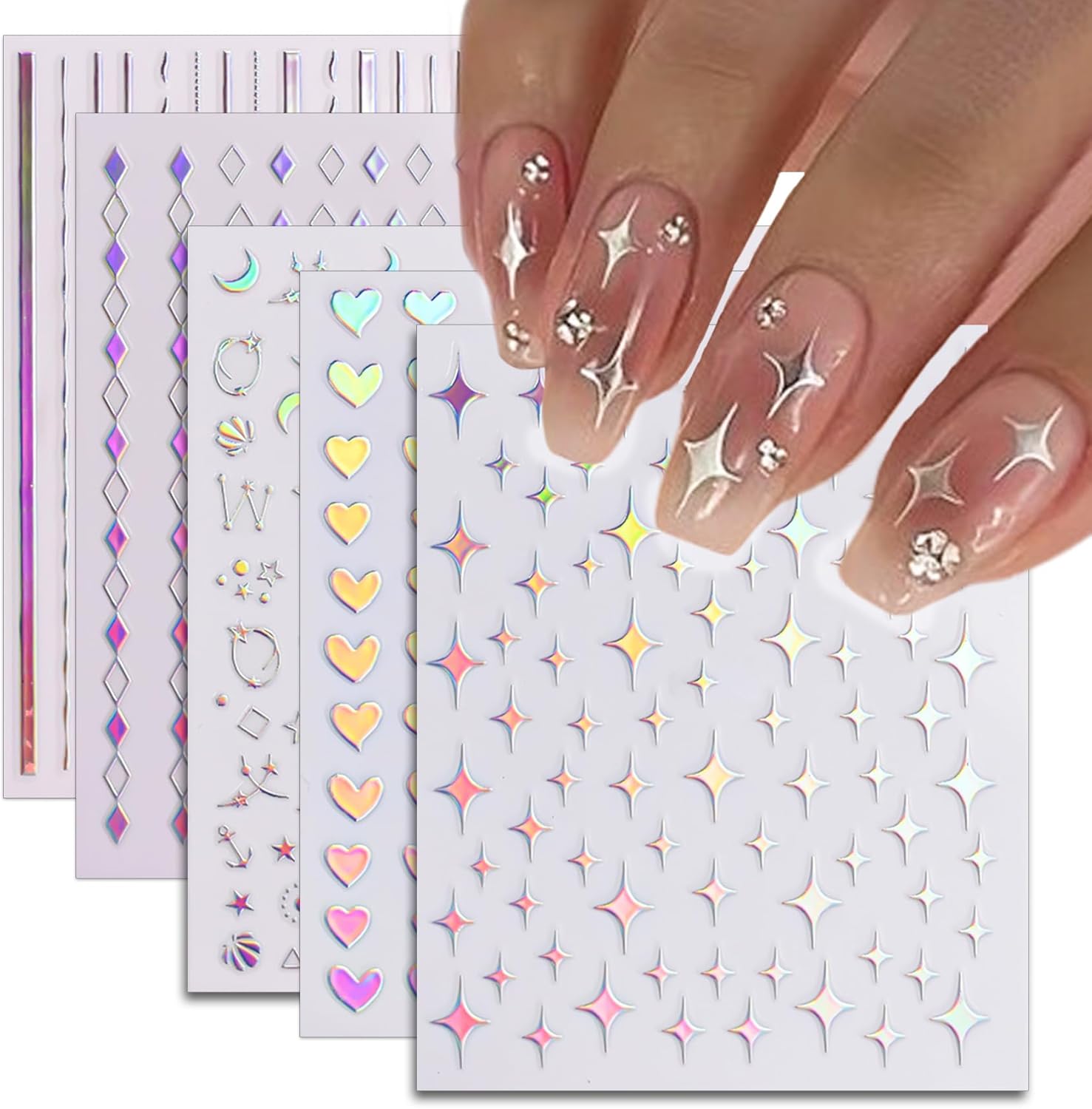 IDDFEVE 30 Sheets 8 Holiday Nail Art Stickers. Variety Pack All Season Nail Decals for All Year. Self-Adhesive Pegatinas Uñas 4th of July Halloween Fall Christmas Valentine St. Patrick's : Beauty & Personal Care