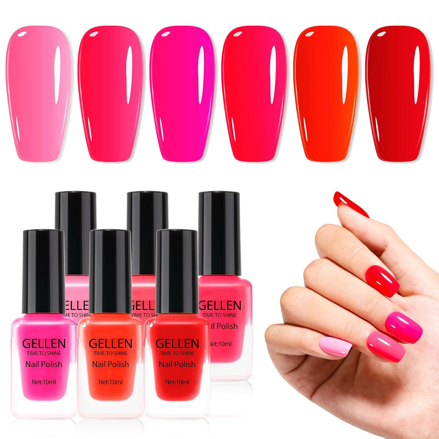 GELLEN Nail Polish Neutral Earth Tones. Nude Dusty Rose Fall Winter Air Dry Regular Nail Polish 6-color Set for Finger Toe Nails Home Salon All Seasons. Not UV Gel. Hema Free. Non Toxic. TPO Free : Beauty & Personal Care