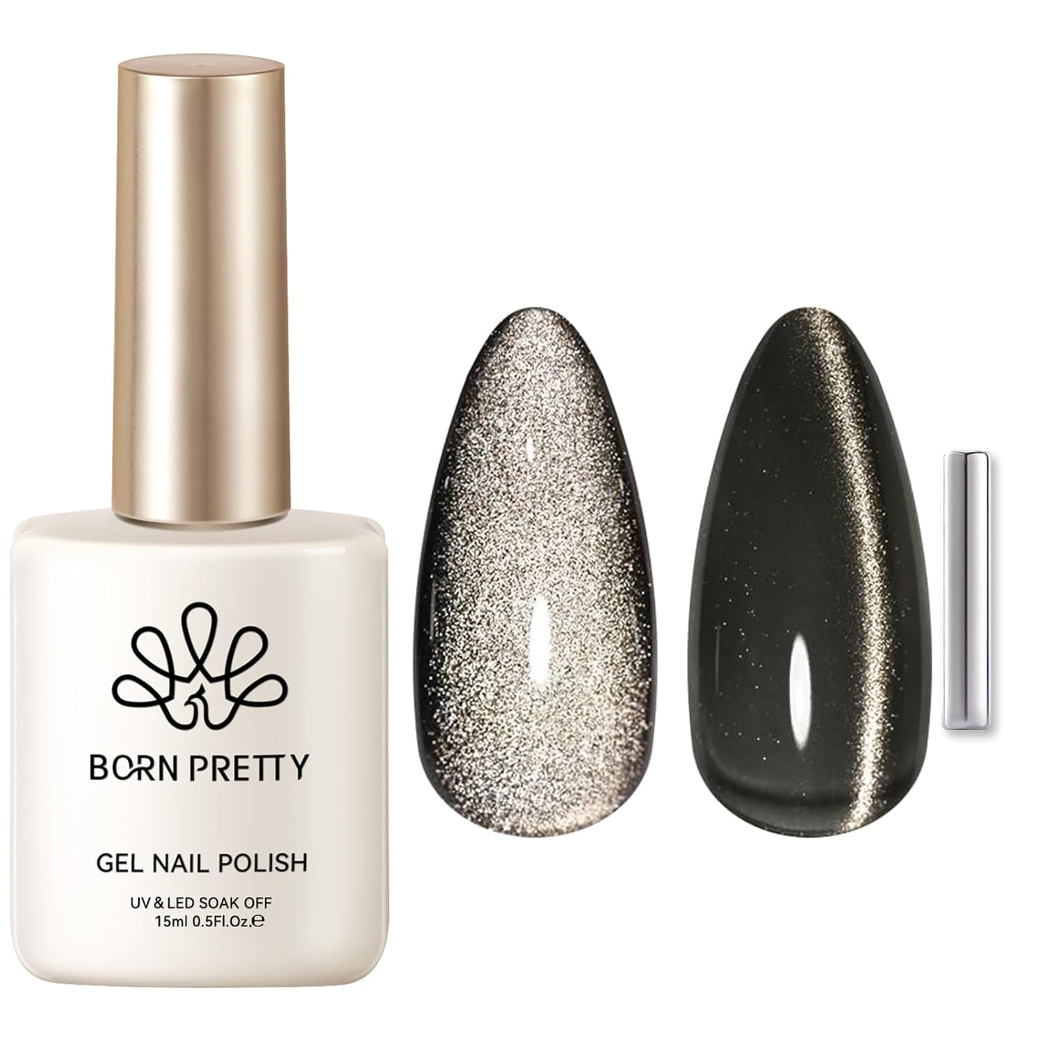 Born Pretty 9D Cat Magnetic Eye Gel Nail Polish Holographic Rainbow Gel Polish Blue Purple Soak Off U V LED Gel Polish Nail Art Design Manicure Salon DIY Home 15ML : Beauty & Personal Care