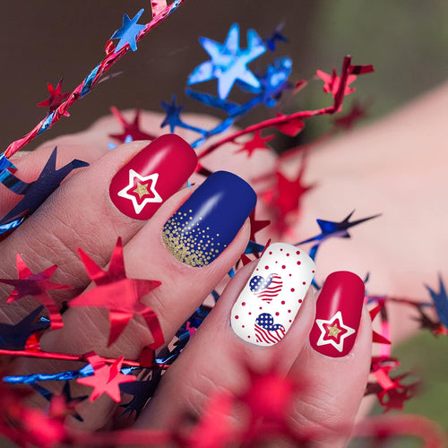 12 Sheets 4th of July Nail Wraps Stickers. Independence Day Full Nail Polish Strips. Memorial Day DIY Self-Adhesive Nail Art Decals Patriotic American Flag Pattern Decor with 2 Piece Nail Files : Beauty & Personal Care
