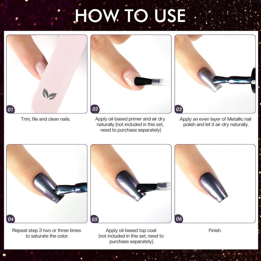 Morovan Fingernail Nail Polish Set: Holographic Metallic Ombre Lacquer Air Dry Nail Polish Regular Nail Pack 0.27oz Glitter Finger Nail Bulk Toenail Polish Kit Halloween Fall Gift for Women : Beauty & Personal Care