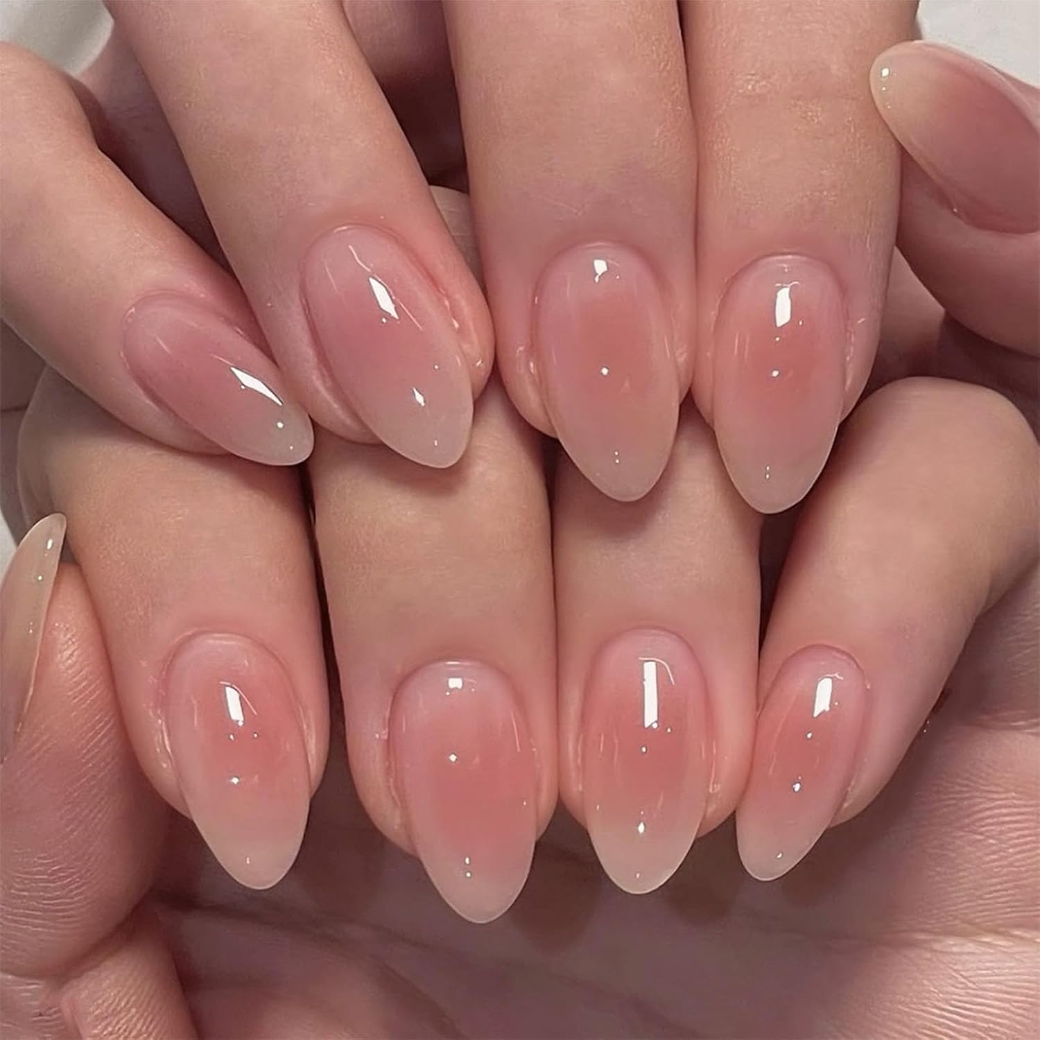 Short Press On Almond Fake Nails - Flower Acrylic Fall Nails Press Ons Full Cover Glue On Cute False Floral Stick On Nails for Women - 30 Pcs : Beauty & Personal Care