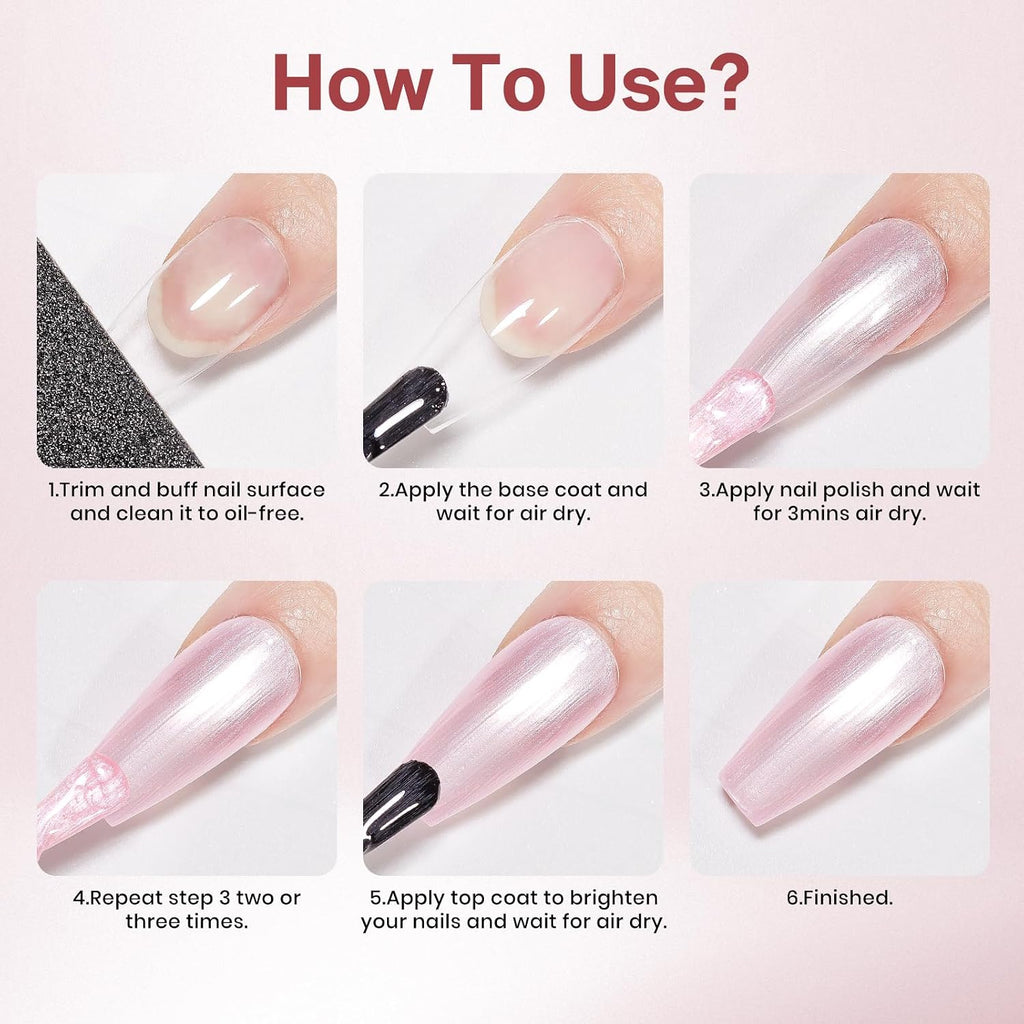 MIZHSE Pearlescent Pink Nail Polish. Quick Dry Pearl Nail Polish. Air Fast Drying 15ml Pale Pink Nail Lacquer Non Gel Oil-based Nail Art Manicure Home DIY : Beauty & Personal Care