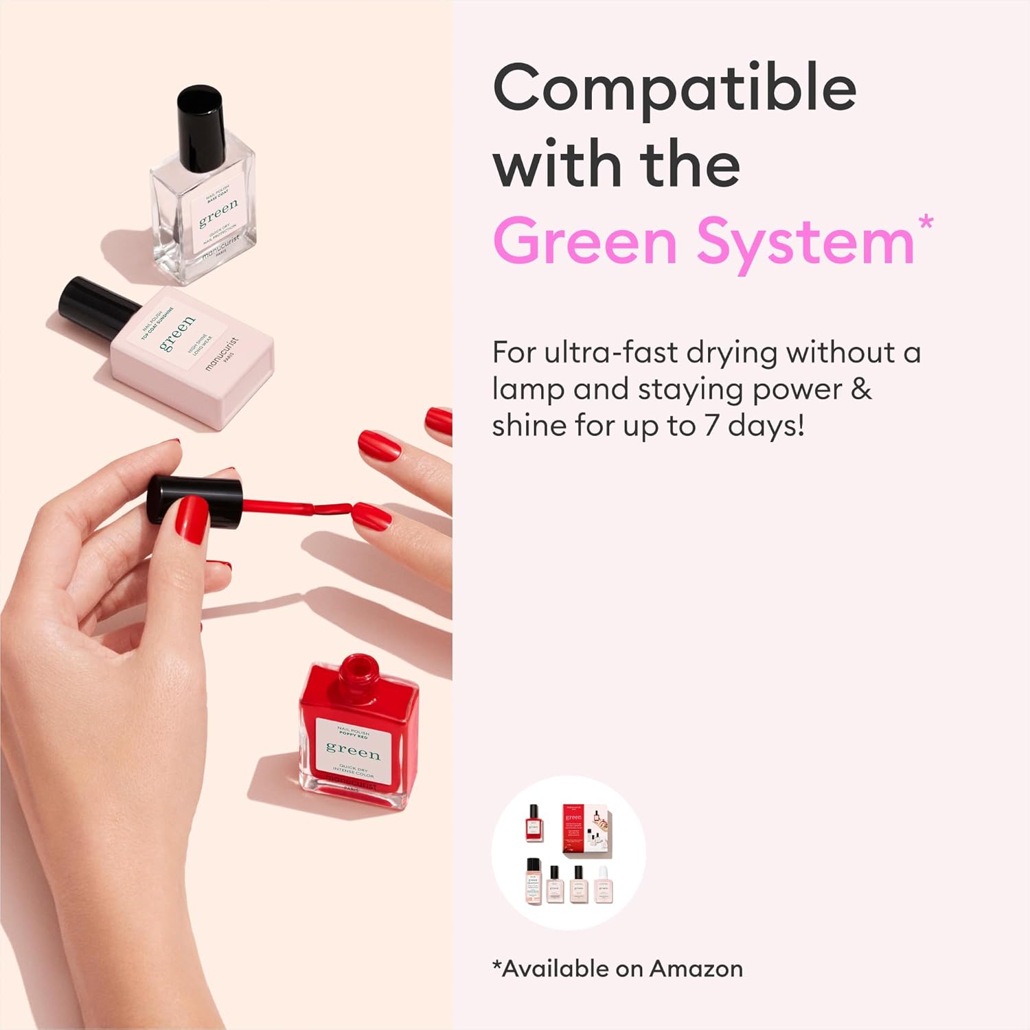 Manucurist - Pink Sorbet Green™ Jelly Nail Polish - Pink Sheer Nail Polish. Glossy Effect - 82.5% Natural Origin Ingredients - Vegan & Made in France - 0.5 fl oz : Beauty & Personal Care