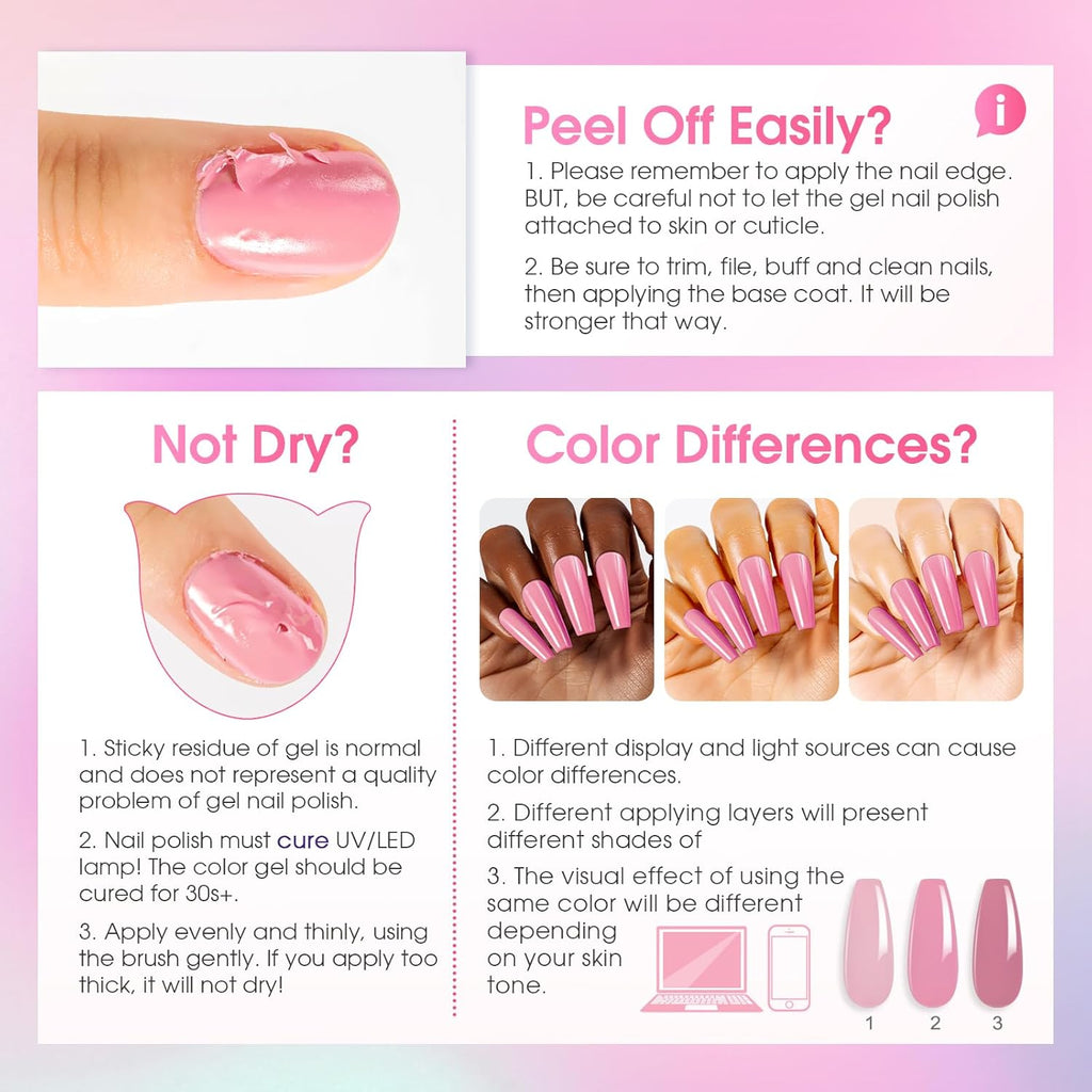 ROSALIND 30pcs Gel Nail Polish Set. 26 Colors Gel Polish with 3Pcs Glossy Matte Glitter Top Coat and Base Coat All Seasons Nude Blue Red Gel Nails art Kit DIY Salon at Home : Beauty & Personal Care