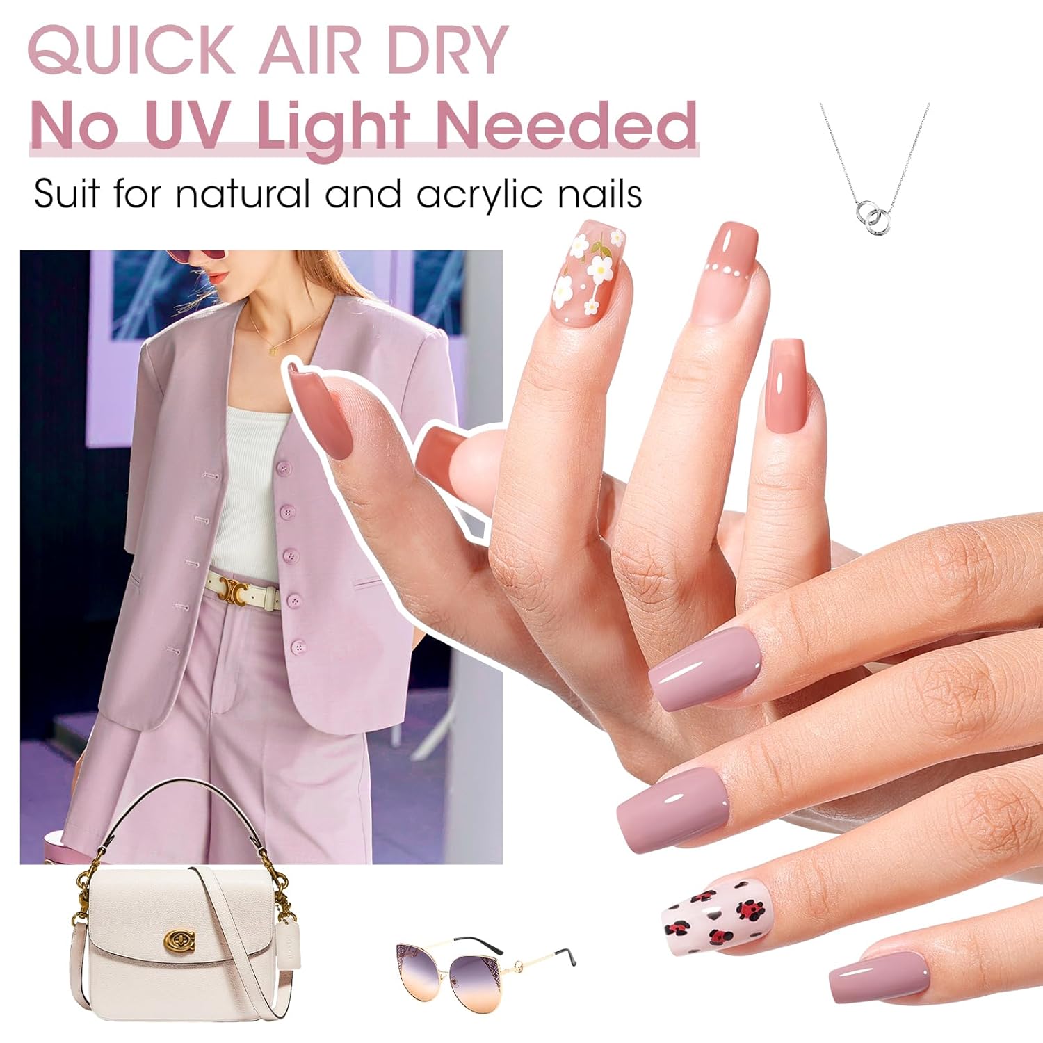 GELLEN Nail Polish Neutral Earth Tones. Nude Dusty Rose Fall Winter Air Dry Regular Nail Polish 6-color Set for Finger Toe Nails Home Salon All Seasons. Not UV Gel. Hema Free. Non Toxic. TPO Free : Beauty & Personal Care