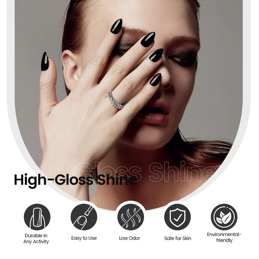 JODSONE 10ml Black Gel Nail Polish Black Gel Polish Soak Off Led Gel Polish Nail Art Manicure Salon Diy Need U V Lamp : Beauty & Personal Care