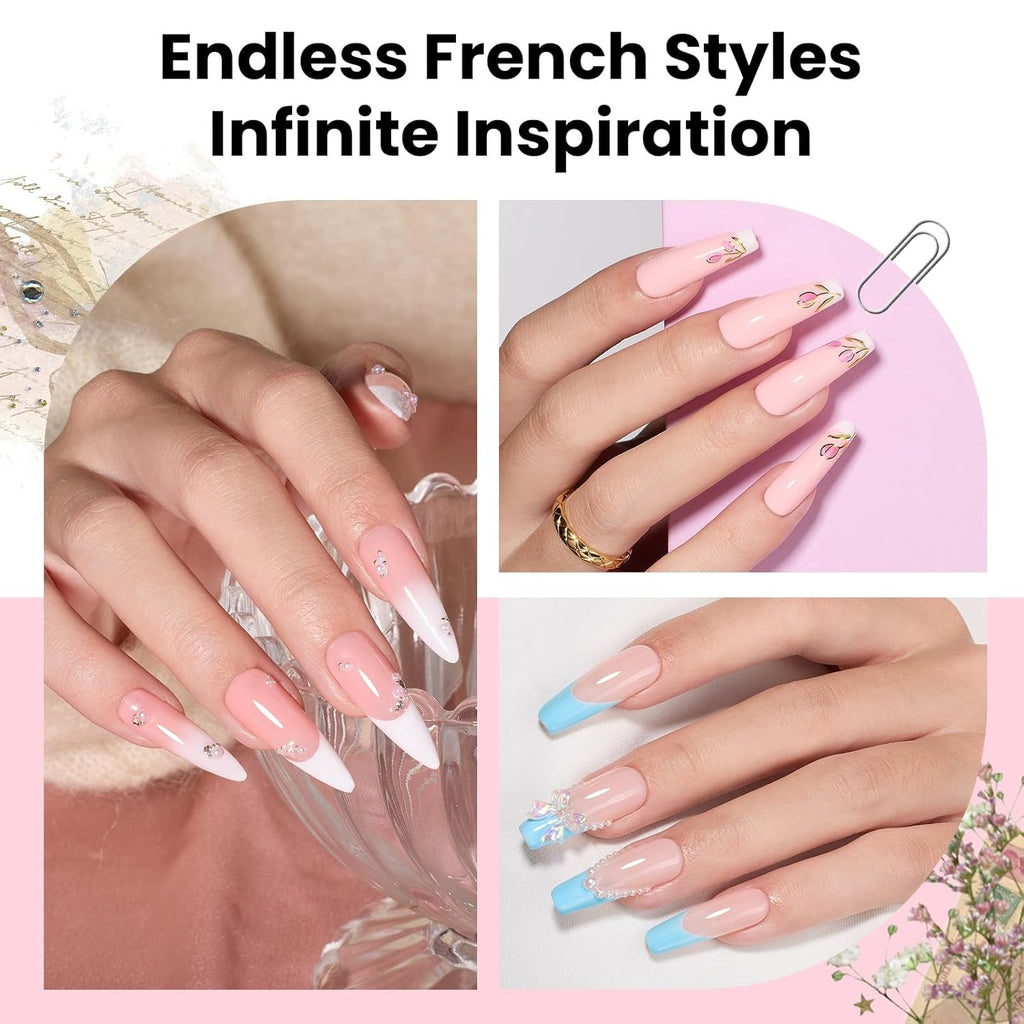 Beetles French Manicure Nail Art Stickers 30 Sheets French Tip Tool 3 Designs Self-Adhesive Nail Tips Guides for DIY Decoration Nails Art : Beauty & Personal Care