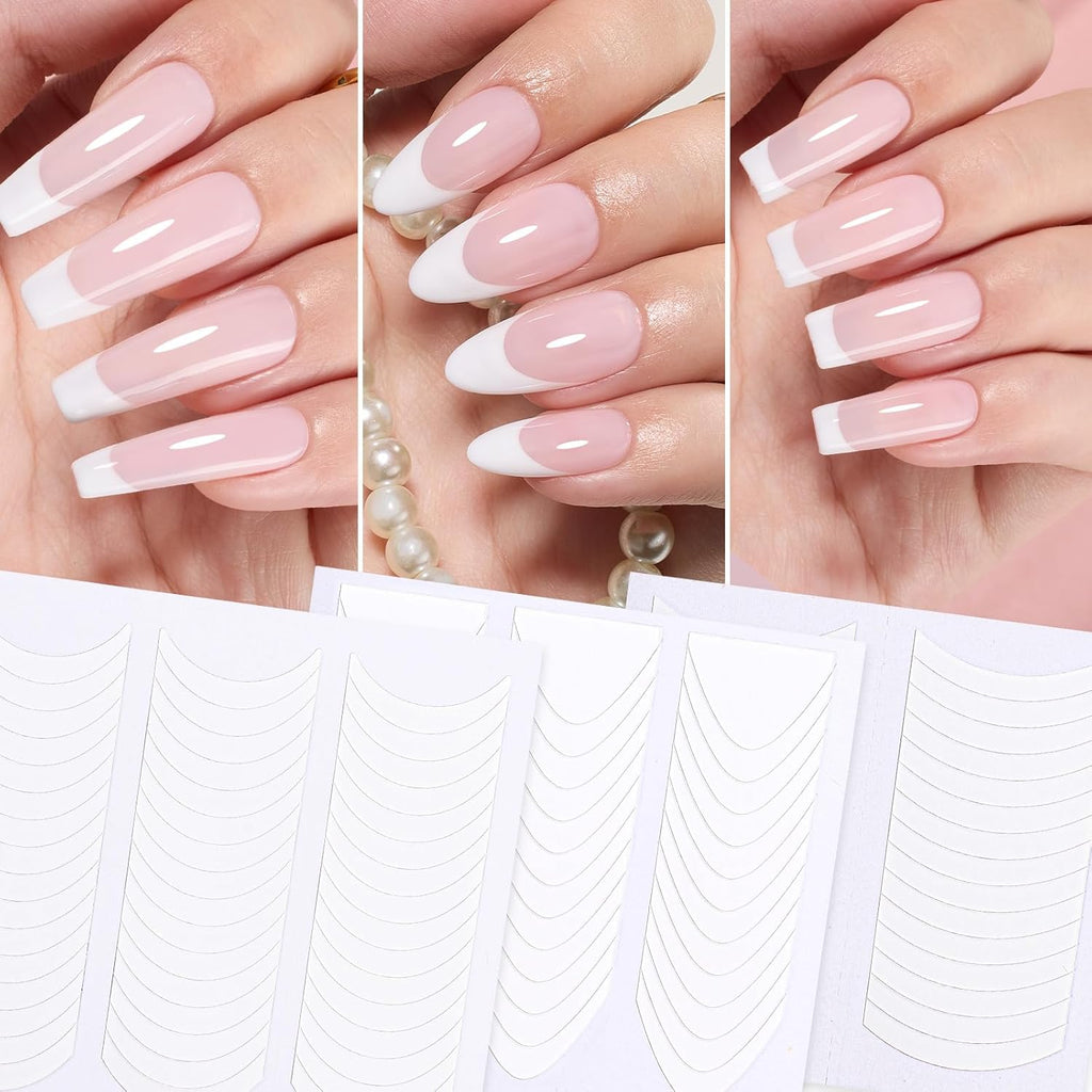 Beetles French Manicure Nail Art Stickers 30 Sheets French Tip Tool 3 Designs Self-Adhesive Nail Tips Guides for DIY Decoration Nails Art : Beauty & Personal Care
