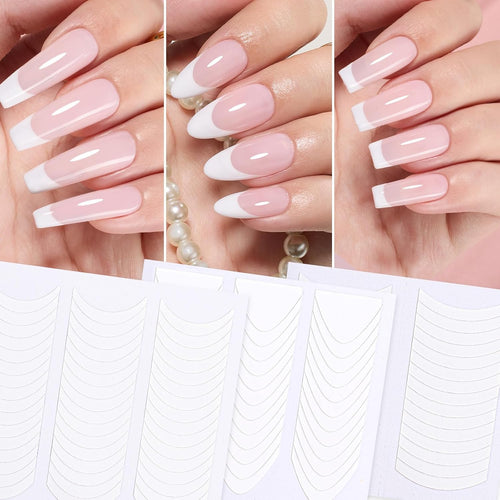 Beetles French Manicure Nail Art Stickers 30 Sheets French Tip Tool 3 Designs Self-Adhesive Nail Tips Guides for DIY Decoration Nails Art : Beauty & Personal Care