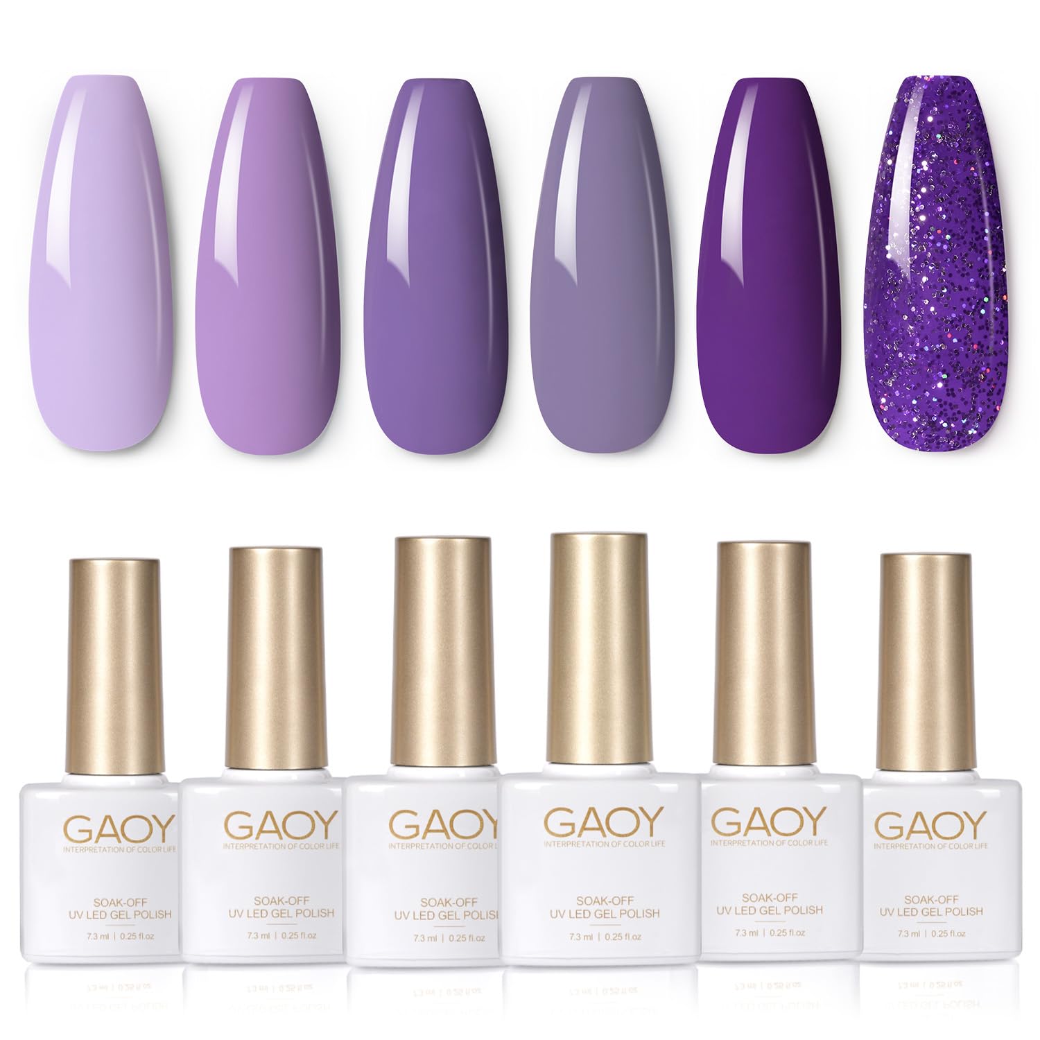 GAOY Milky White Jelly Nude Gel Nail Polish Set. 6 Transparent Colors Sheer Pink Orange Soak Off UV Light Cure Gel Polish Kit for Salon and Nail Art DIY at Home : Beauty & Personal Care