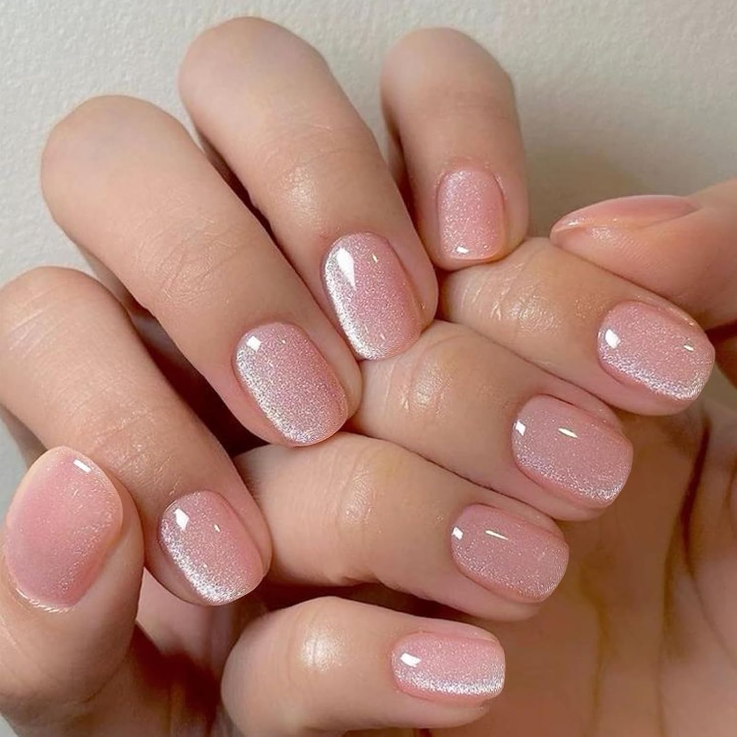 GLAMERMAID Nude Pink Short Press on Nails. Natural Extra Short Squoval Glue on Nails for Women. Coral Pink Square Jelly Soft Gel Fake Nails. Round Reusable Acrylic False Nails Manicure Kit for Women : Beauty & Personal Care