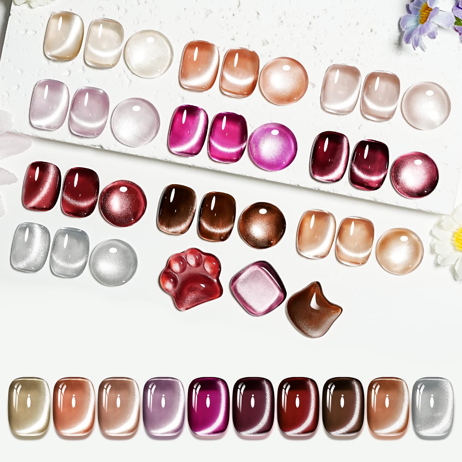 JODSONE 60 PCS Gel Nail Polish Set with 5 Bottles of Base and Glossy Matte Top Coat Soak off Gel Nail Set Suitable for All Seasons Gifts : Beauty & Personal Care