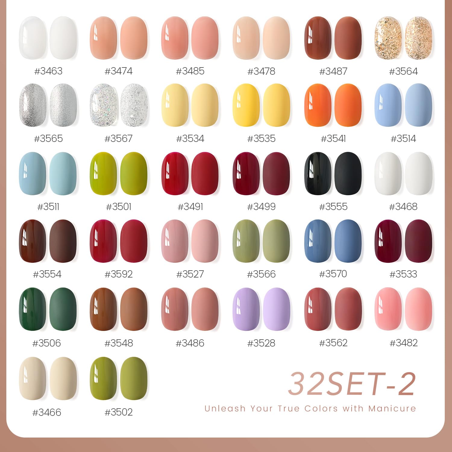 GAOY 36 Pcs Gel Nail Polish Set. 32 Colors All Season Gel Polish Kit Red Black White Nude Glitter with 4 Pcs Soak off Base Glossy Matte Top Coat & Builder for Nail Art DIY Manicure at Home : Beauty & Personal Care