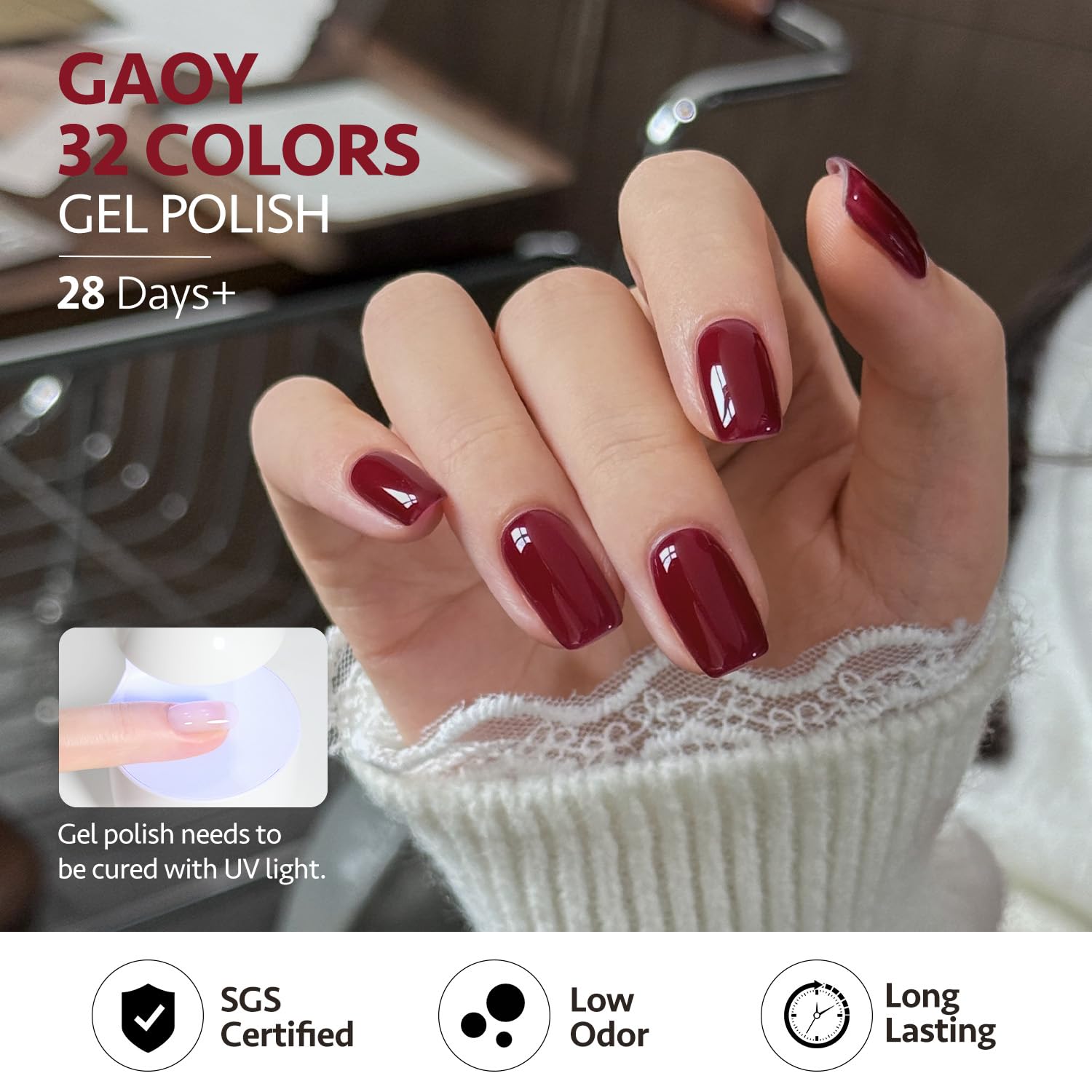 GAOY 36 Pcs Gel Nail Polish Set. 32 Colors All Season Gel Polish Kit Red Black White Nude Glitter with 4 Pcs Soak off Base Glossy Matte Top Coat & Builder for Nail Art DIY Manicure at Home : Beauty & Personal Care