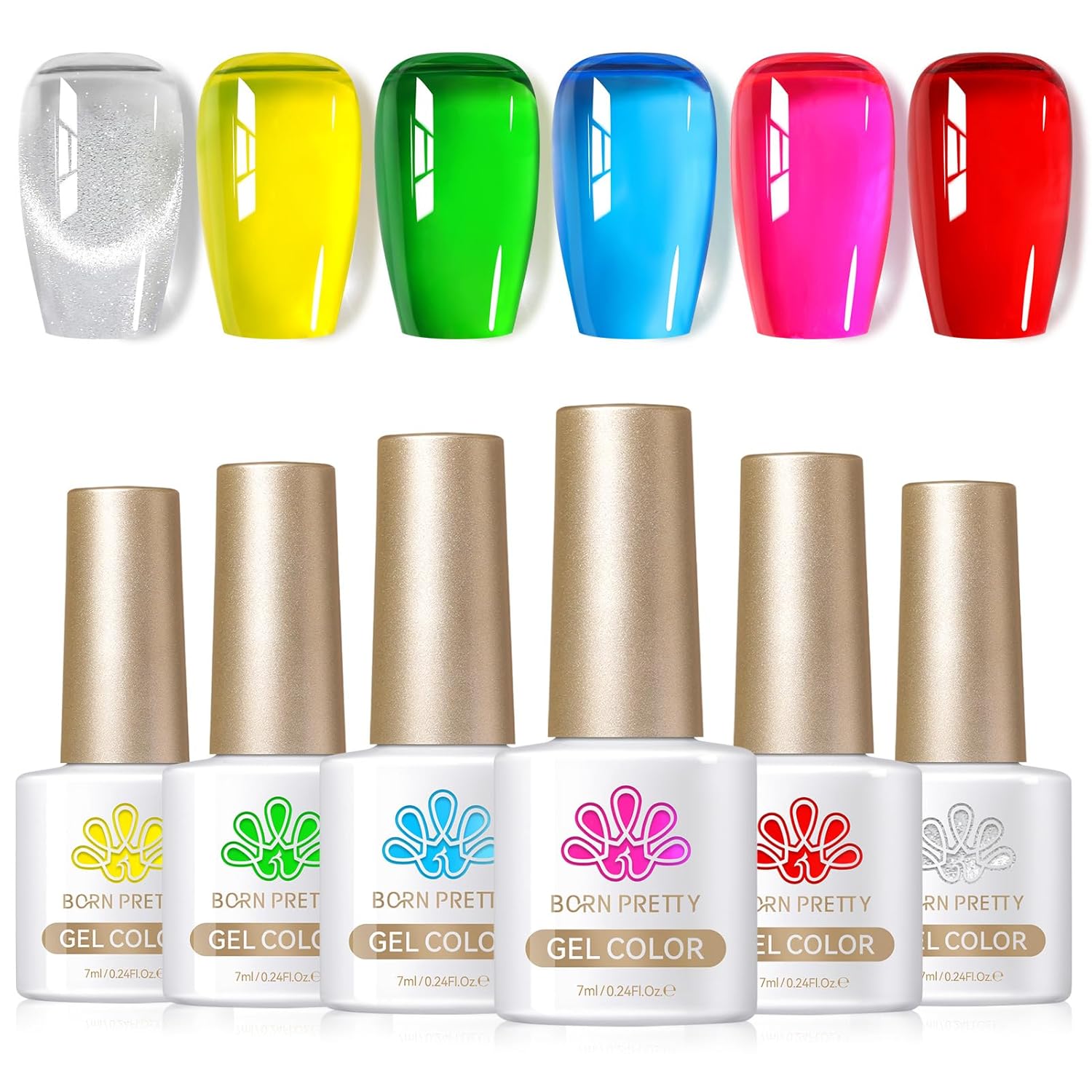 Born Pretty Pastel Gel Nail Polish Set Spring Summer Gel Polish Macaron Candy Sweet Color Gel Polish Easter Soft Pink Yellow Purple Blue Green Colors Collection Nail Art Gift Box 7ML 6PCS : Beauty & Personal Care