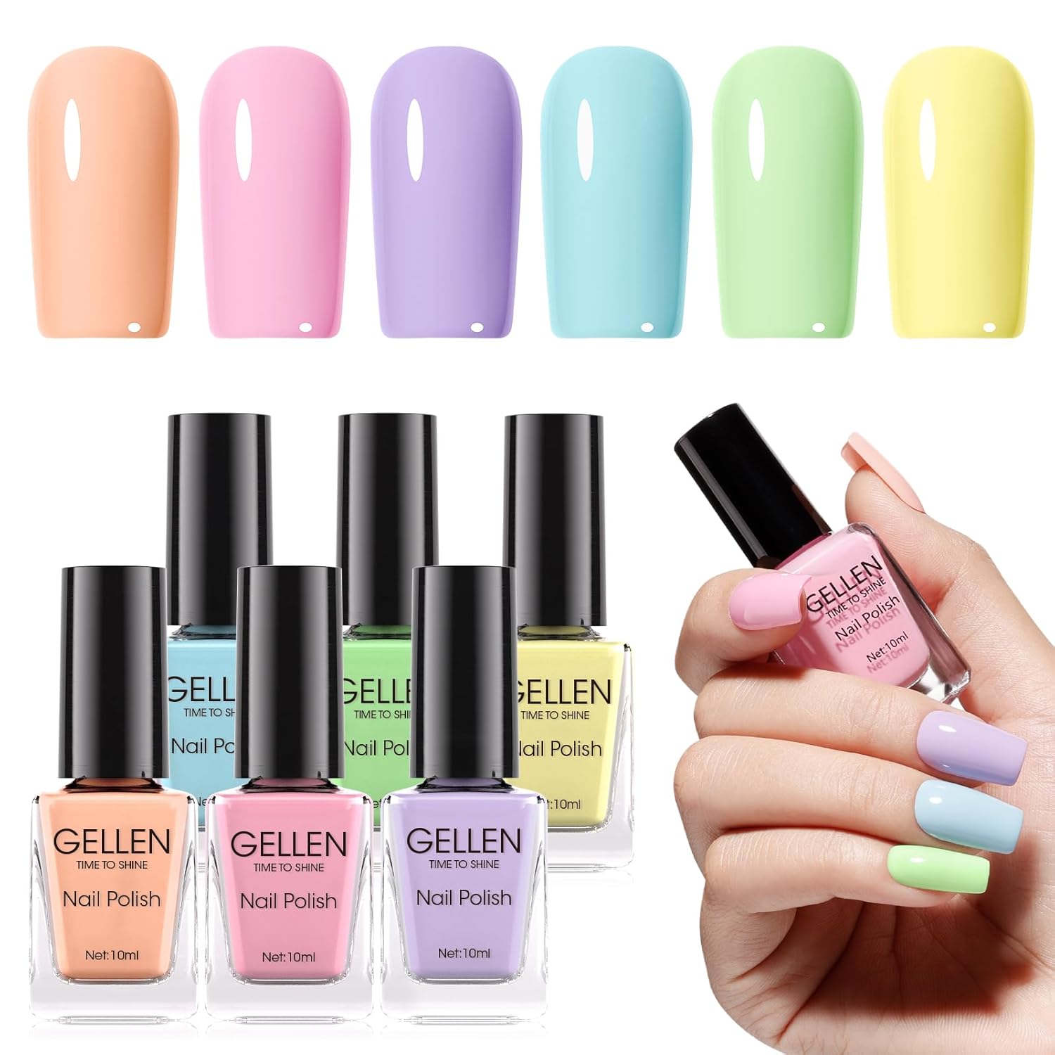 GELLEN Nail Polish Neutral Earth Tones. Nude Dusty Rose Fall Winter Air Dry Regular Nail Polish 6-color Set for Finger Toe Nails Home Salon All Seasons. Not UV Gel. Hema Free. Non Toxic. TPO Free : Beauty & Personal Care