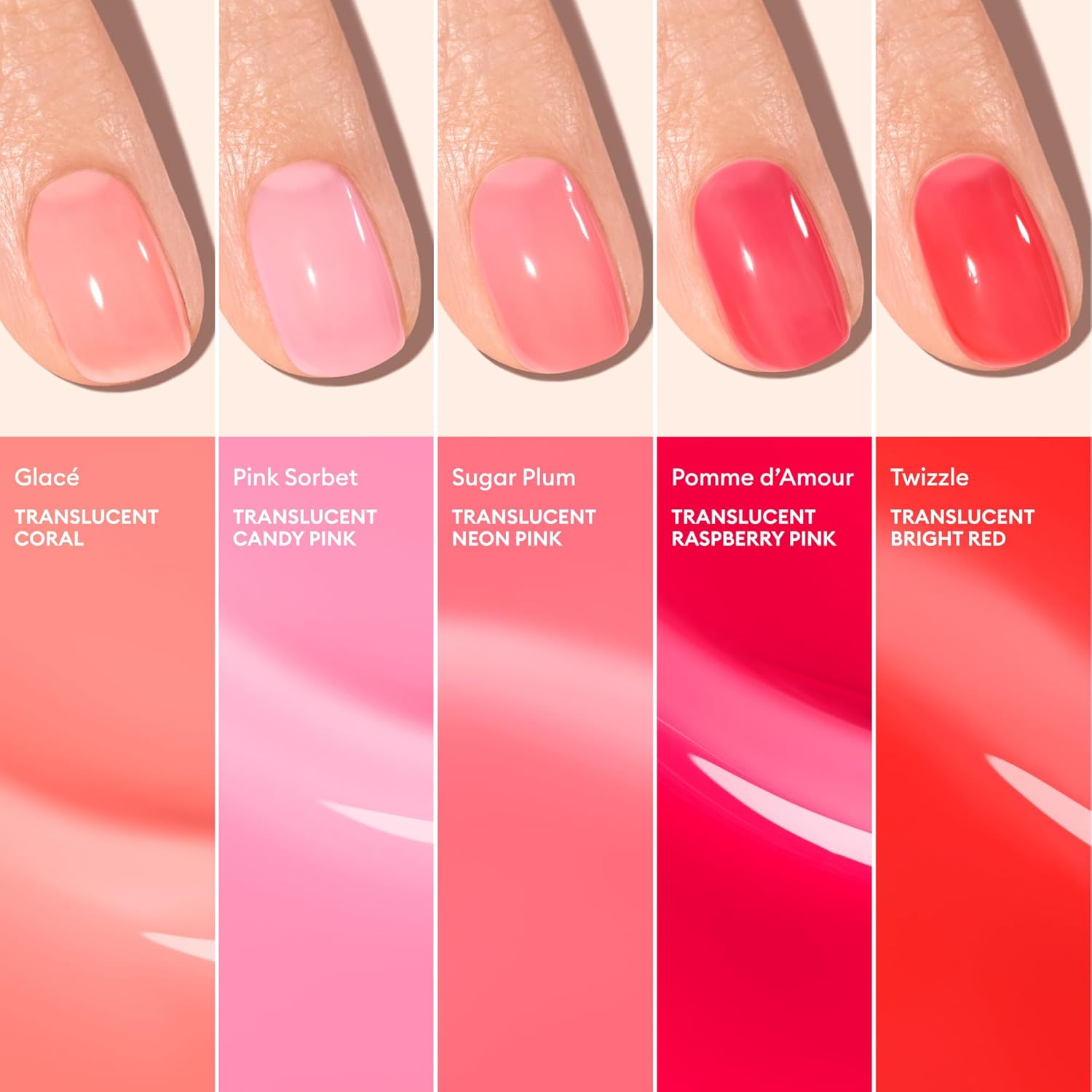 Manucurist - Pink Sorbet Green™ Jelly Nail Polish - Pink Sheer Nail Polish. Glossy Effect - 82.5% Natural Origin Ingredients - Vegan & Made in France - 0.5 fl oz : Beauty & Personal Care