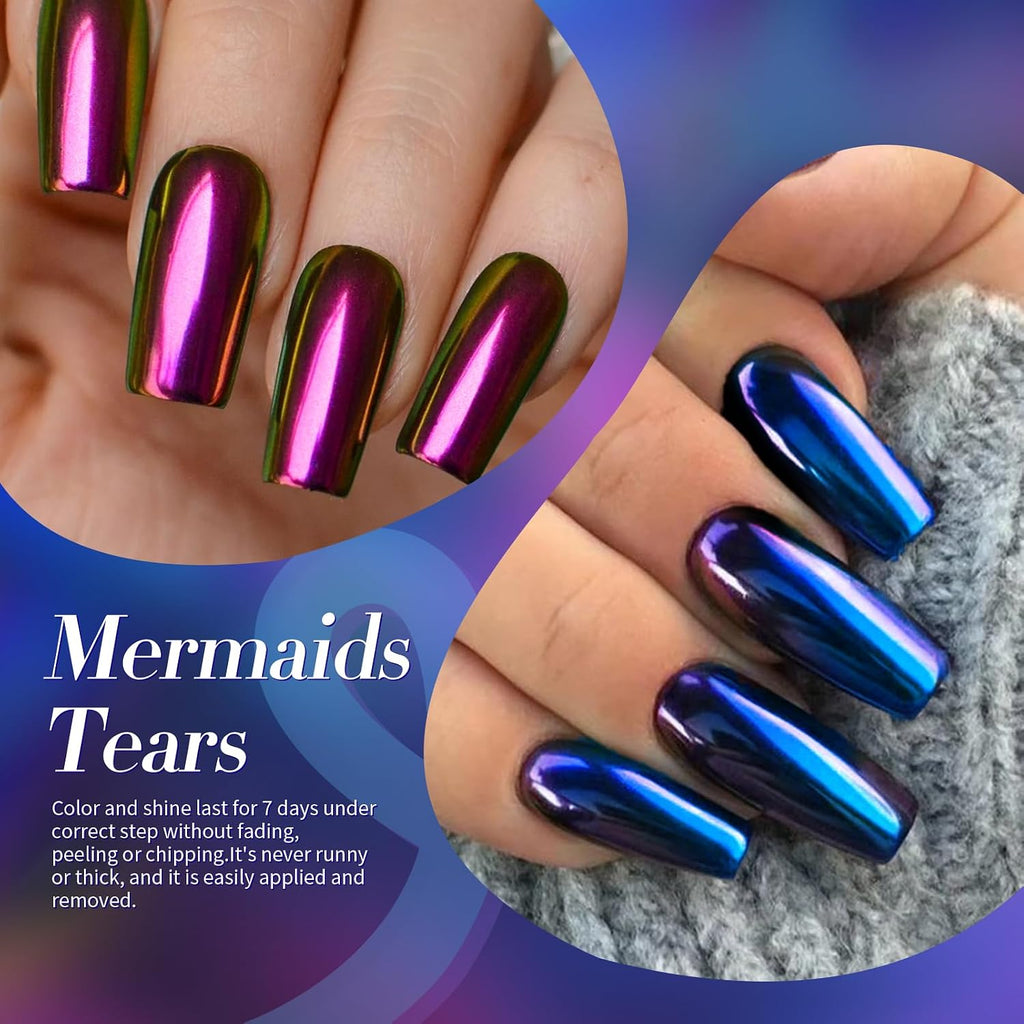 Born Pretty Chameleon Nail Polish Set. 6 Colors Chrome Holographic Metallic Glitter Quick Dry Nail Lacquer Kit Long Lasting DIY Fingernail Art Home Salon Valentines Gifts for Women Girls : Beauty & Personal Care