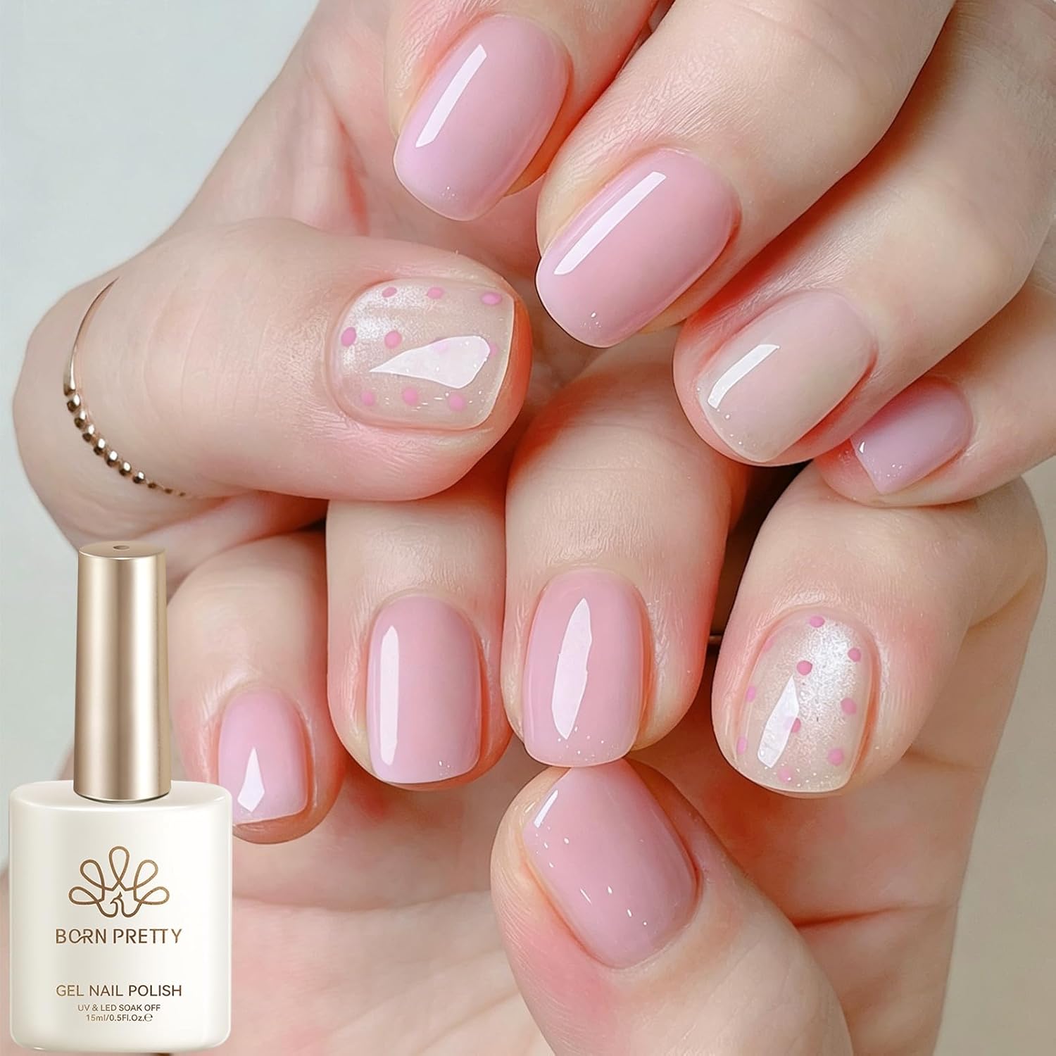 Born Pretty Nude Gel Nail Polish Jelly Light Nude Gel Polish.Sheer Translucent Skin Stone Natural Long Lasting Soak Off Gel Polish Nail Art DIY 15ML : Beauty & Personal Care