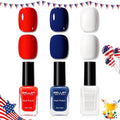 GELLEN 4th of July Nail Polish Blue Red White Summer. No Lamp Needed | Quick Air Dry. Toxin HEMA Free. High Pigment. For Finger Toe Nails Home Salon : Beauty & Personal Care