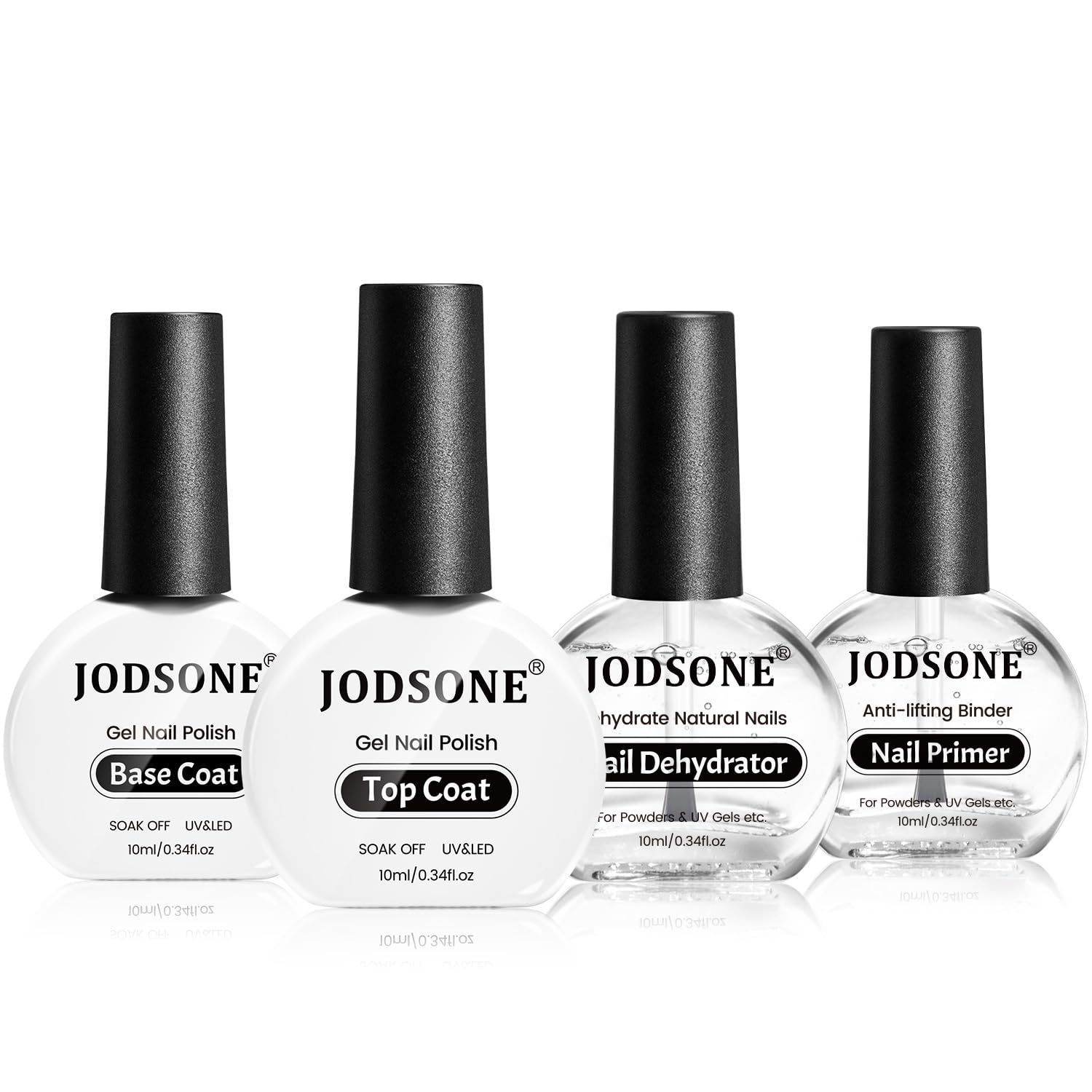 JODSONE 2 Bottles of Top Coat Base Coat Set No Wipe Foundation Combination Bright Surface At Home DIY Nail Salon Girl Gift : Beauty & Personal Care