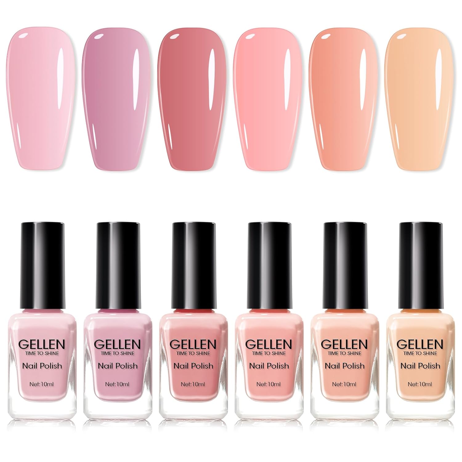 GELLEN Nail Polish Neutral Earth Tones. Nude Dusty Rose Fall Winter Air Dry Regular Nail Polish 6-color Set for Finger Toe Nails Home Salon All Seasons. Not UV Gel. Hema Free. Non Toxic. TPO Free : Beauty & Personal Care