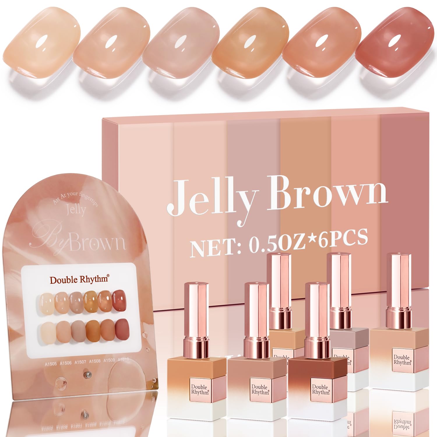 Double Rhythm 6 Pcs 15 ML Gel Polish Set Same Color Same Bottle Soak Off Gel Polish Kit Nail Art Manicure Salon DIY at Home for Women (Burgundy Red Nude Pink Purple Beige-T6-3) : Beauty & Personal Care