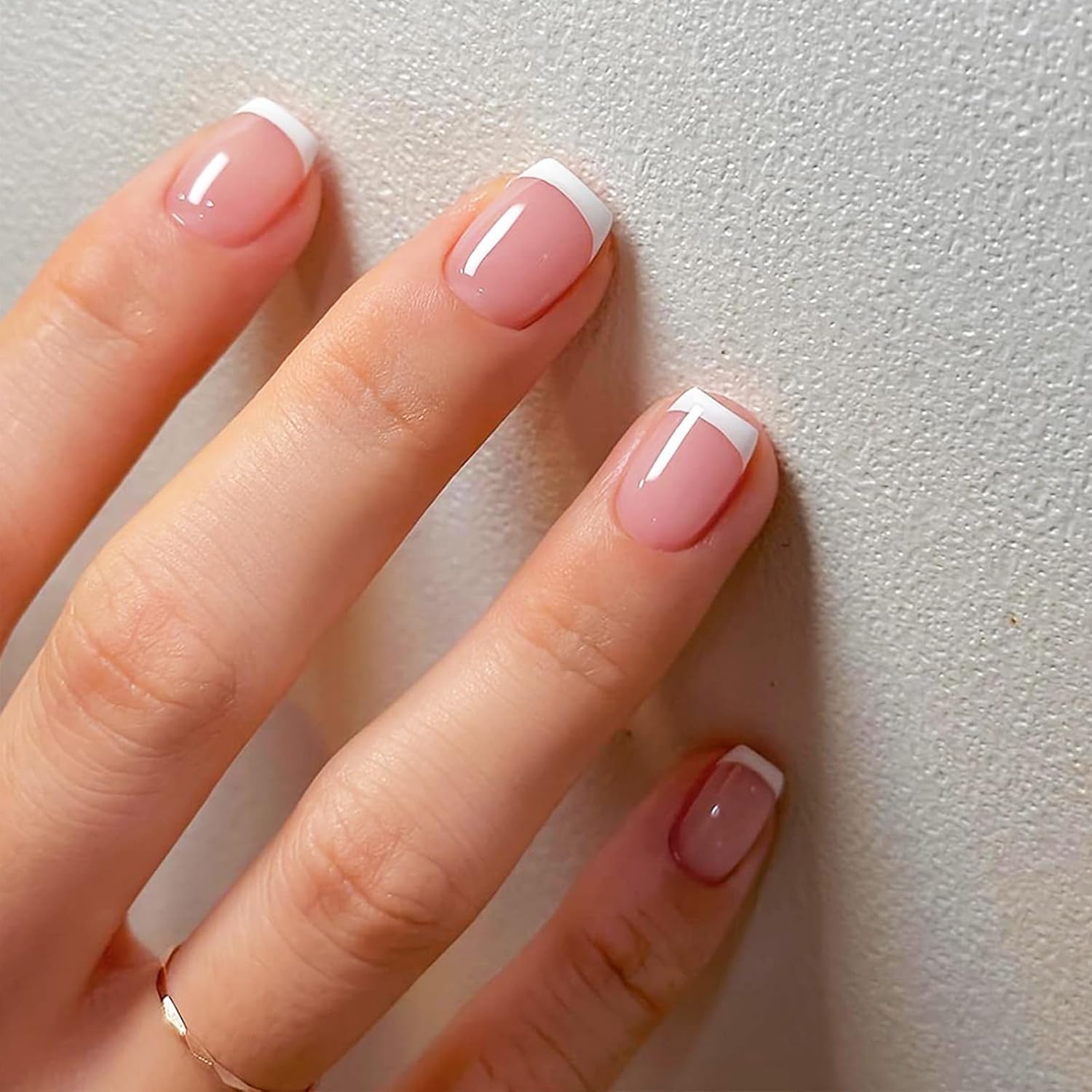24Pcs Gold Curve Line Press on Nails Sea Acrylic Fake Nail Glossy Blue Gradient Medium Square False Nails Love Heart Stick on Fingernails Seaweed Gel Glue on Nail for Coquette Women Girls : Beauty & Personal Care