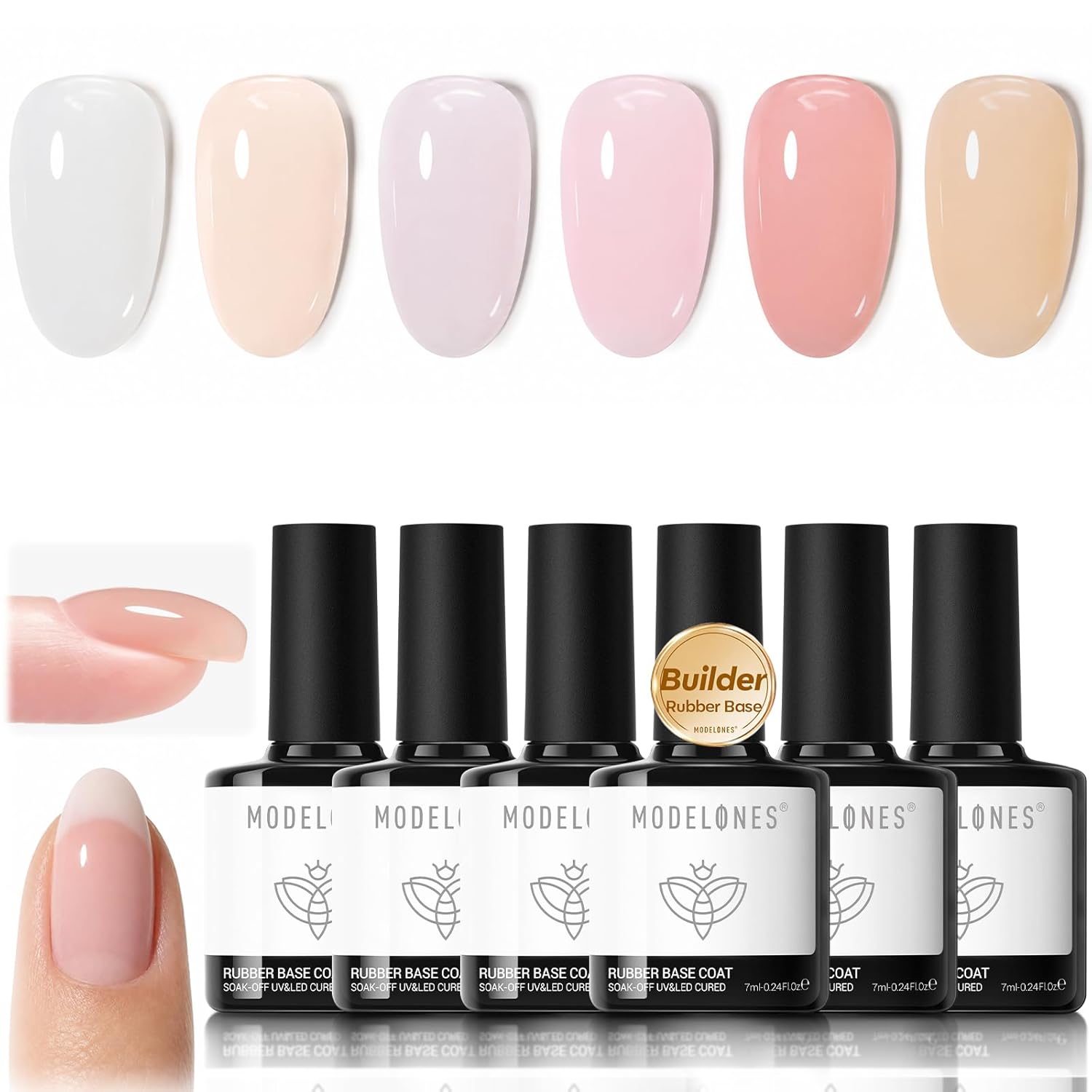 modelones Gel Top Coat. 15 ml 2026 Upgrade Super Shiny Base and Top Coat Set. Soak Off Nail Lamp Acid Free No Wipe Clear Base Top Gel Nail Polish : Beauty & Personal Care