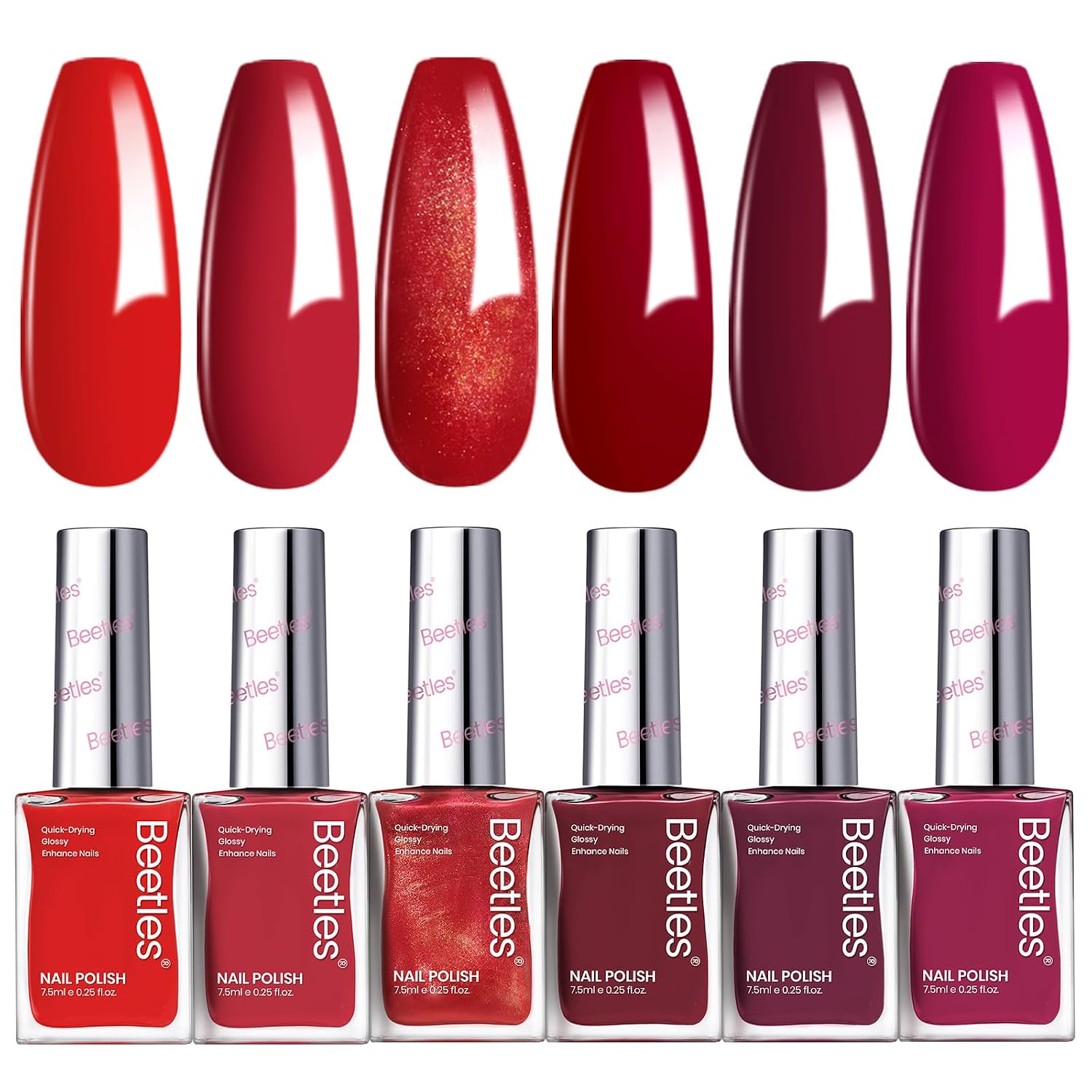 Beetles Nude Nail Polish Set Coconut Mousse 6Pcs. Pink Nail Fast Drying Long Lasting Neutral Brown Red Burgundy Dark Lacquer Glossy for Salon-Quality Results : Beauty & Personal Care