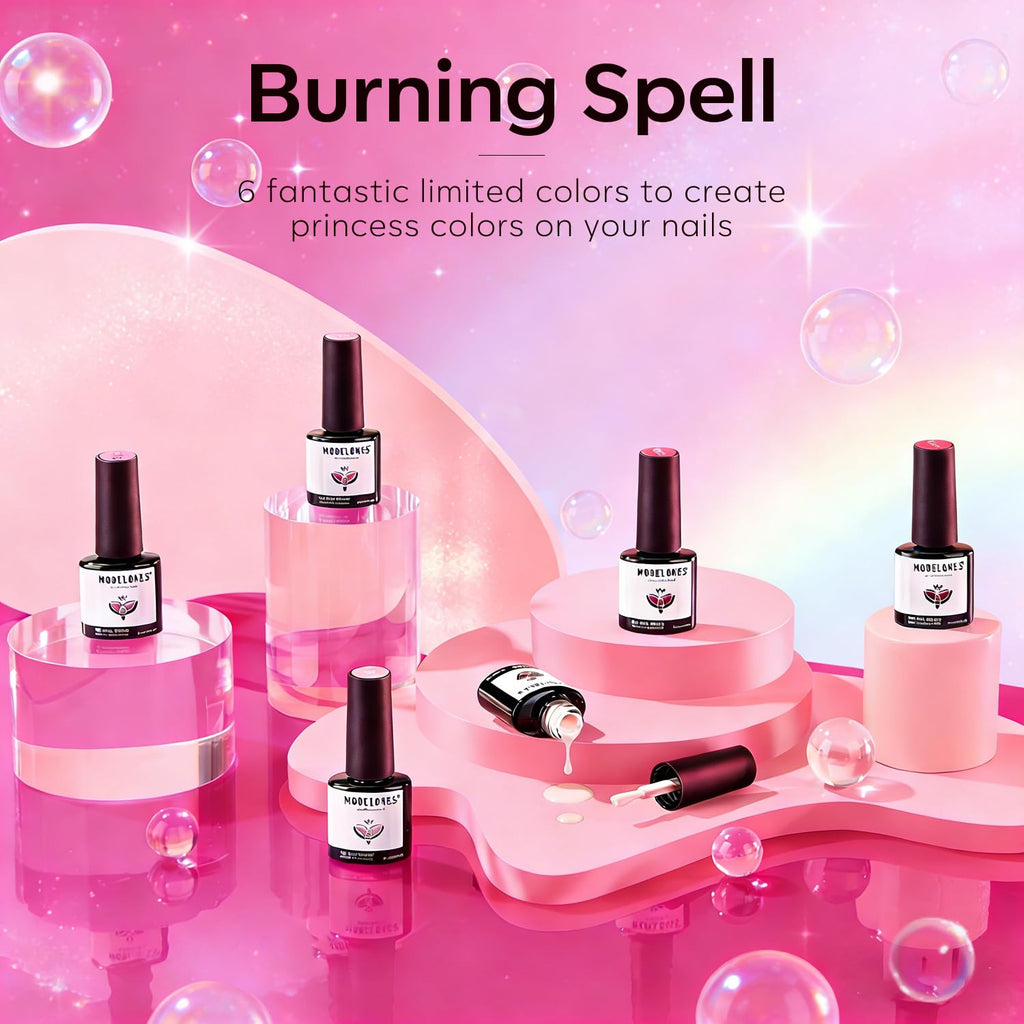 modelones Pink Gel Nail Polish Set- 6 Colors 2026 Summer Spring Pastel Hot Pink Tones Neon Milk Pink White Gel Polish Magenta Light Soft to Dark LED Nail Art for Nail Lovers Gift DIY Starter Kit : Beauty & Personal Care