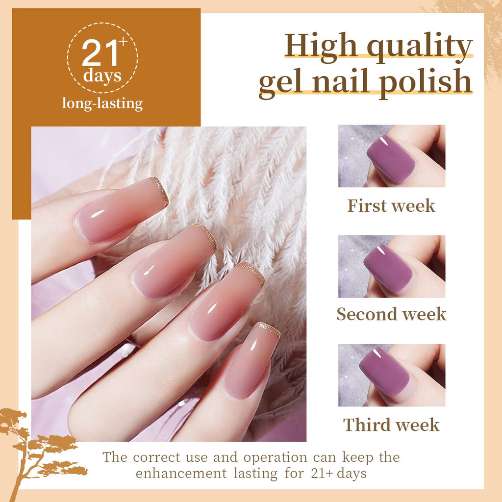 JODSONE 60 PCS Gel Nail Polish Set with 5 Bottles of Base and Glossy Matte Top Coat Soak off Gel Nail Set Suitable for All Seasons Gifts : Beauty & Personal Care
