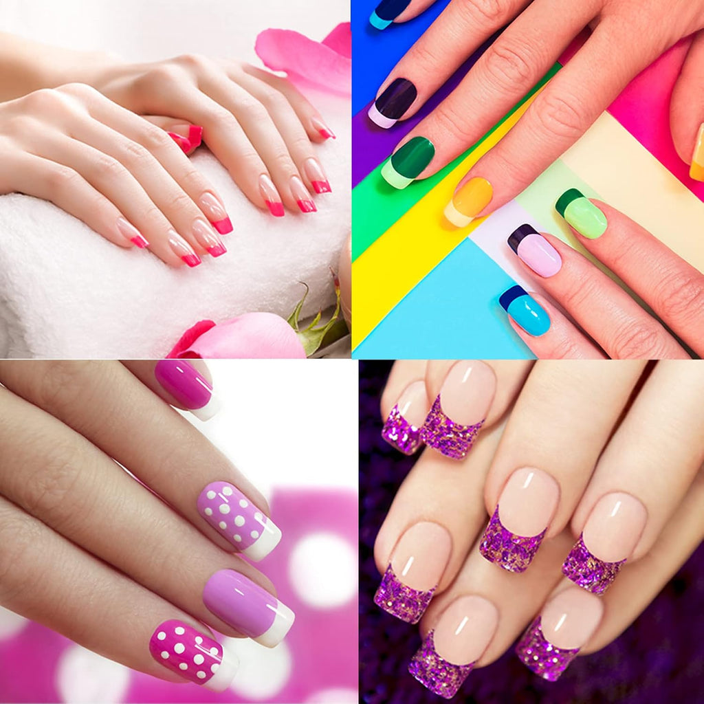 TailaiMei 36 Sheets 1368 Pieces French Manicure Nail Art Stickers. 3 Designs Self-Adhesive Nail Tips Guides for DIY Decoration Stencil Tools (3 Moon Shape Design. 36 Sheets) : Beauty & Personal Care