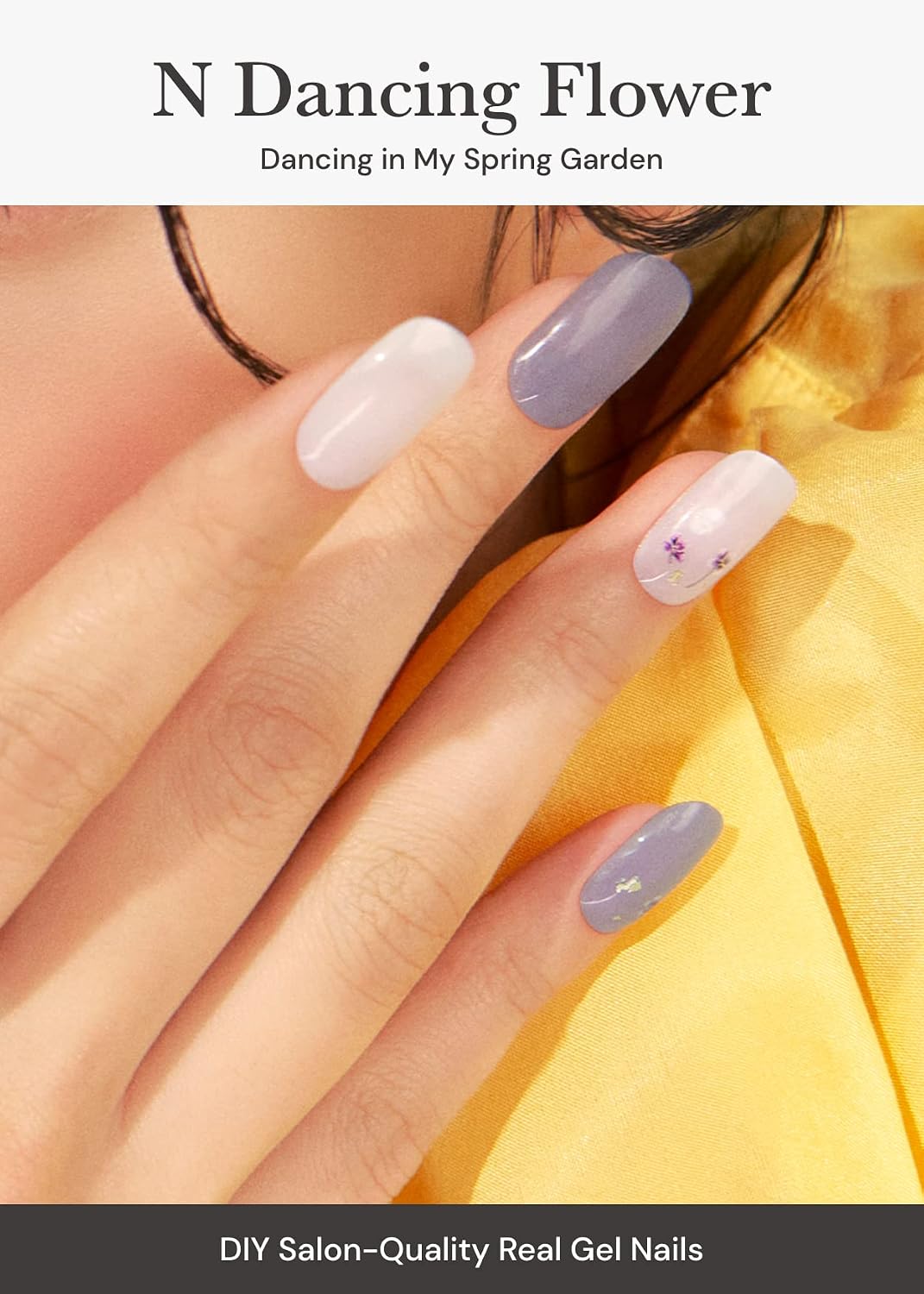 ohora Semi Cured Gel Nail Strips (N Dancing Flower) - White Works with Any UV/LED Lamps. Salon-Quality. Long Lasting. Easy to Apply & Remove - Includes 2 Prep Pads. Nail File & Wooden Stick : Beauty & Personal Care