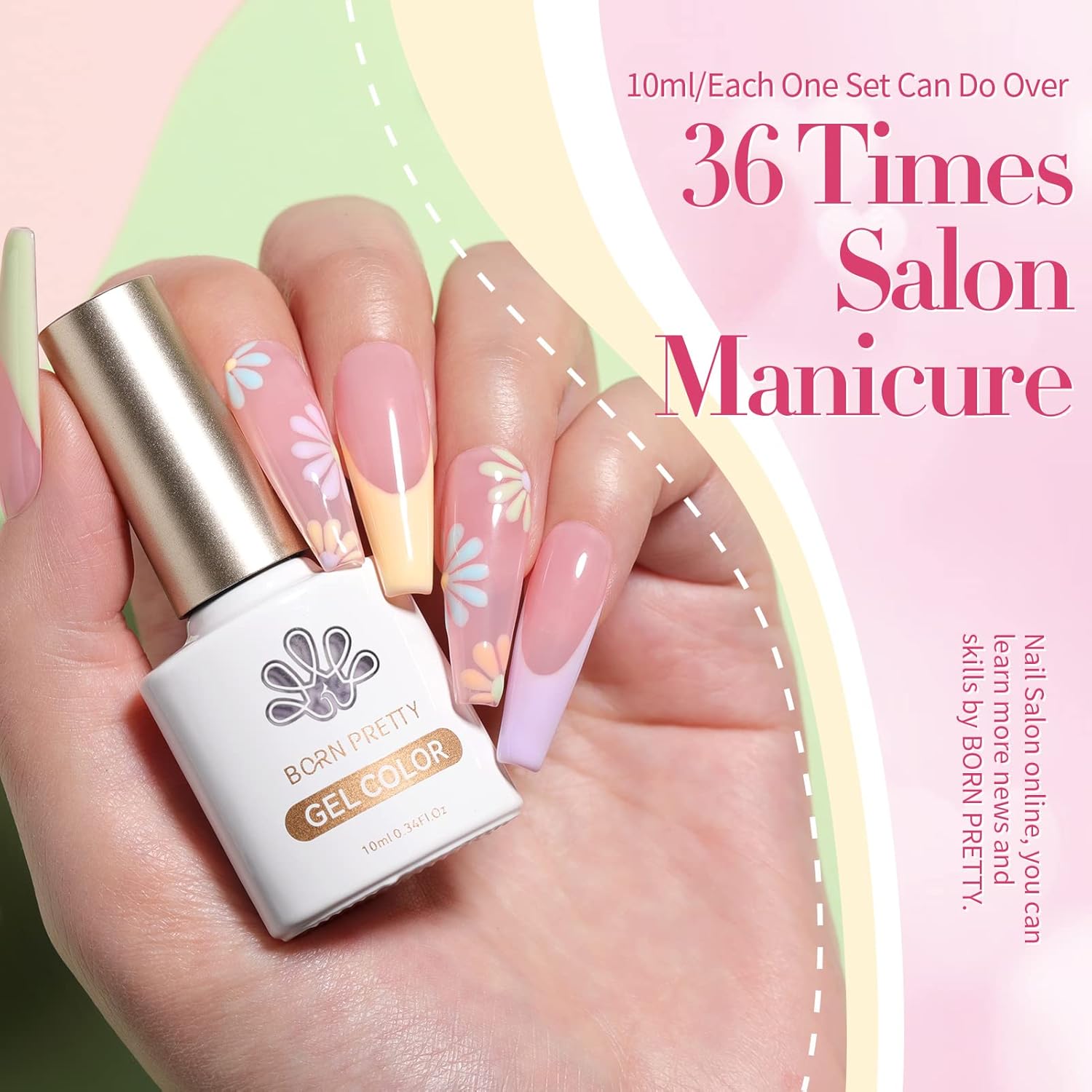 Born Pretty Pastel Gel Nail Polish Set Spring Summer Gel Polish Macaron Candy Sweet Color Gel Polish Easter Soft Pink Yellow Purple Blue Green Colors Collection Nail Art Gift Box 7ML 6PCS : Beauty & Personal Care