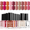 OpenLive 12Pcs Rose Nail Polish Set with Base and Top Coat Burgundy Dark Wine Cherry Red Hot Pink Fingernail Polish Kit Air Quick Dry Regular Finger Nail Polish Pack for Women Gift Holiday 5ML : Beauty & Personal Care