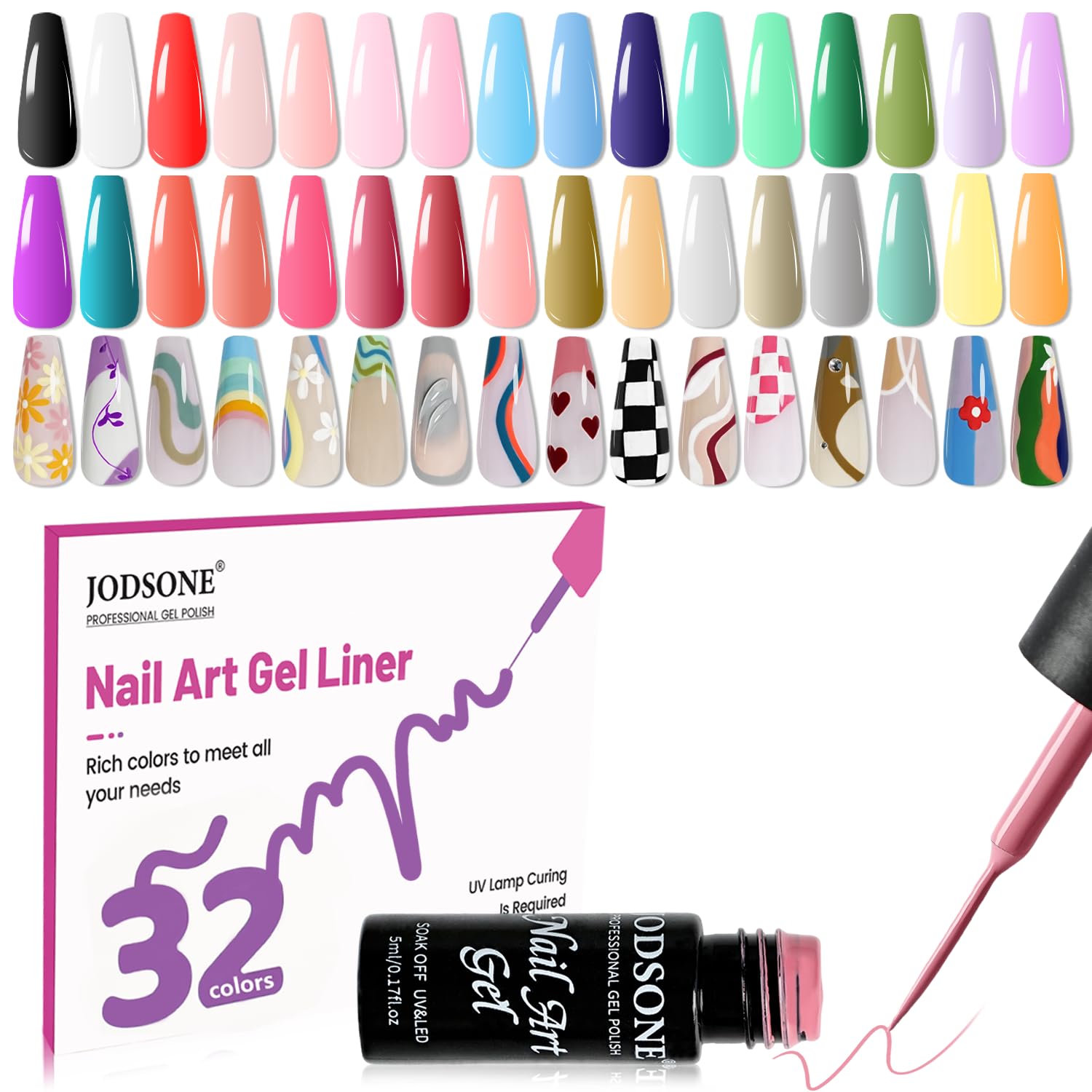 JODSONE 10pcs Nail Art Gel Liner Set.3D Nail Art Pens Effect for Fine Lines.Thin Brush Detail Polish.DIY Painted Nails at Home Salon.Liner Gel Nail Polish for Girls & Women : Beauty & Personal Care