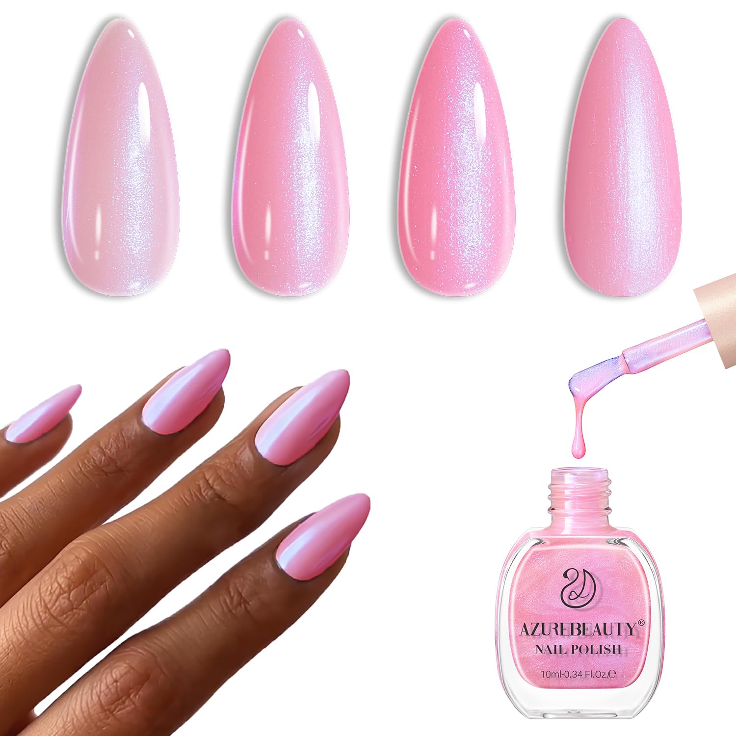 AZUREBEAUTY Milky White Translucent Nail Polish – Quick Dry. Long-Lasting. Natural Jelly Glossy Finish for DIY Manicure & Nail Art. Salon Quality for Women : Beauty & Personal Care
