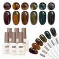 GAOY Dark Gel Nail Polish of 6 Milky Jelly Colors Brown Green Black Gel Polish Kit for Salon Manicure and Blooming Nail Art DIY at Home : Beauty & Personal Care