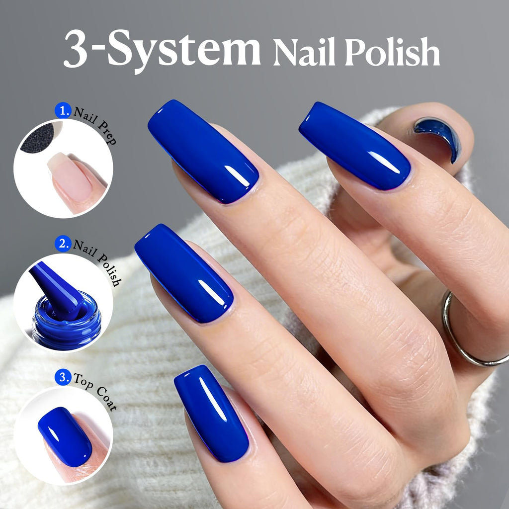AZUREBEAUTY Navy Blue Nail Polish – Quick Dry. Long-Lasting. Natural Royal Blue Glossy Finish for DIY Manicure & Nail Art. Salon Quality for Women 0.34Oz : Beauty & Personal Care